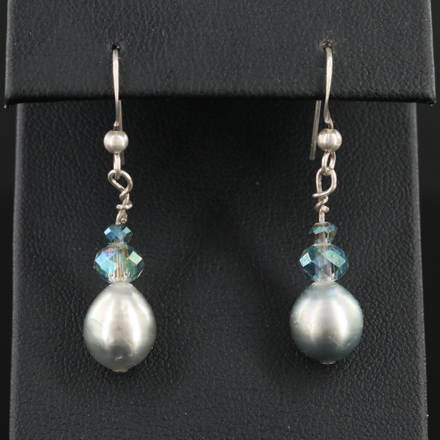 Sterling Silver Cultured Pearl Drop Earrings