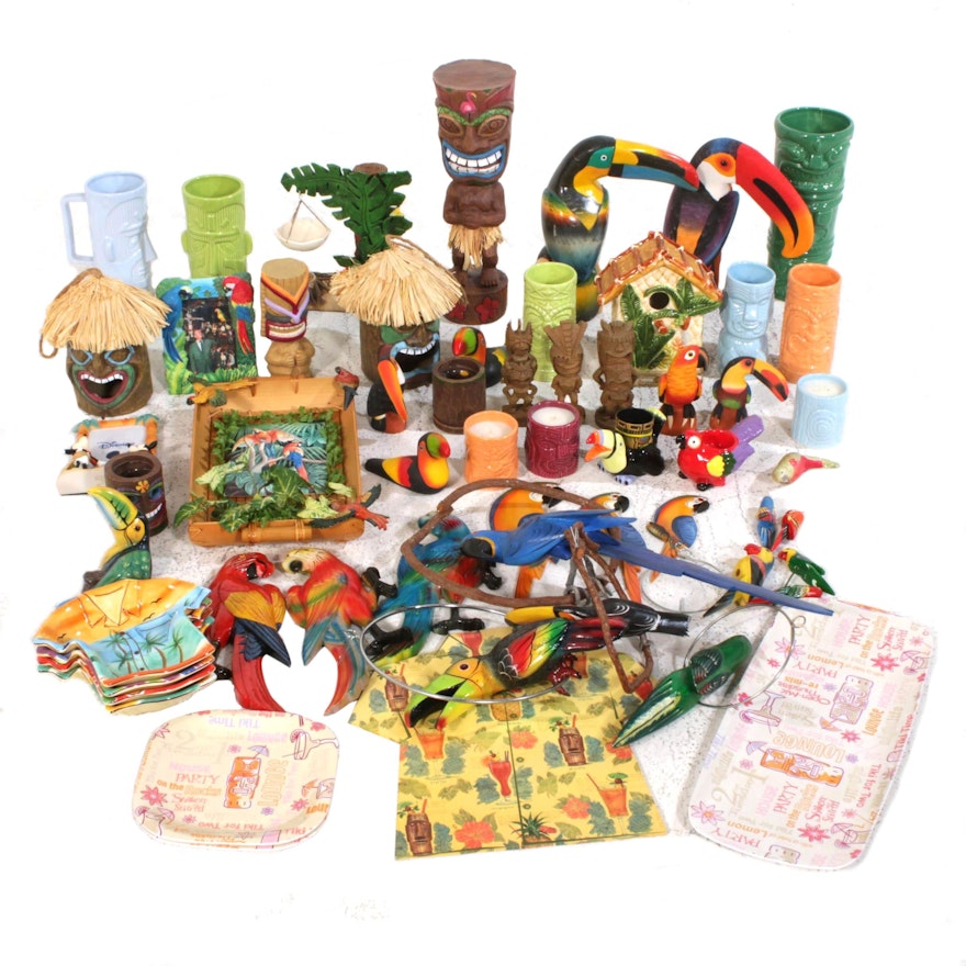 Hawaiian Tiki-Themed Barware and Décor