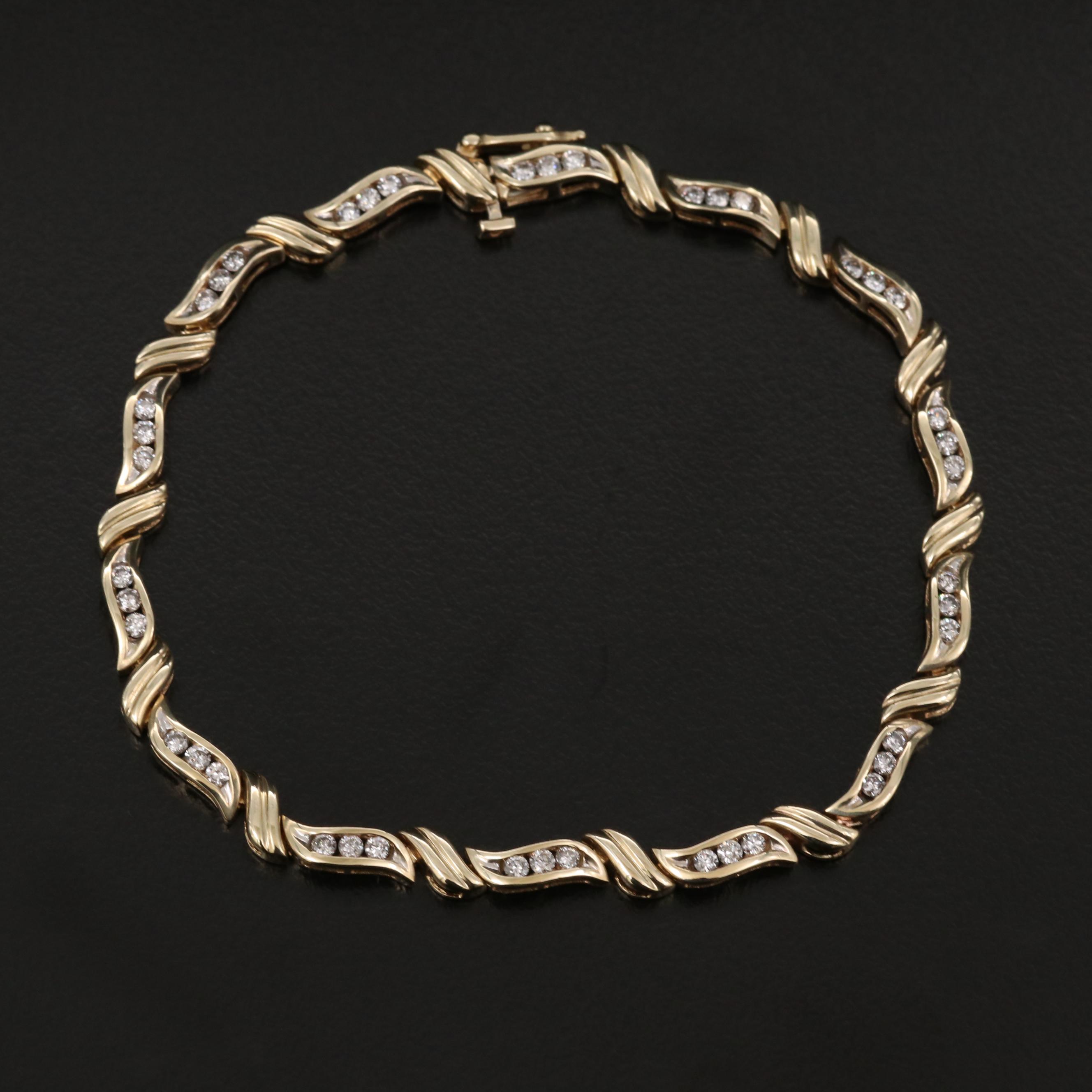 10K Yellow Gold 1.10 CTW Diamond Bracelet