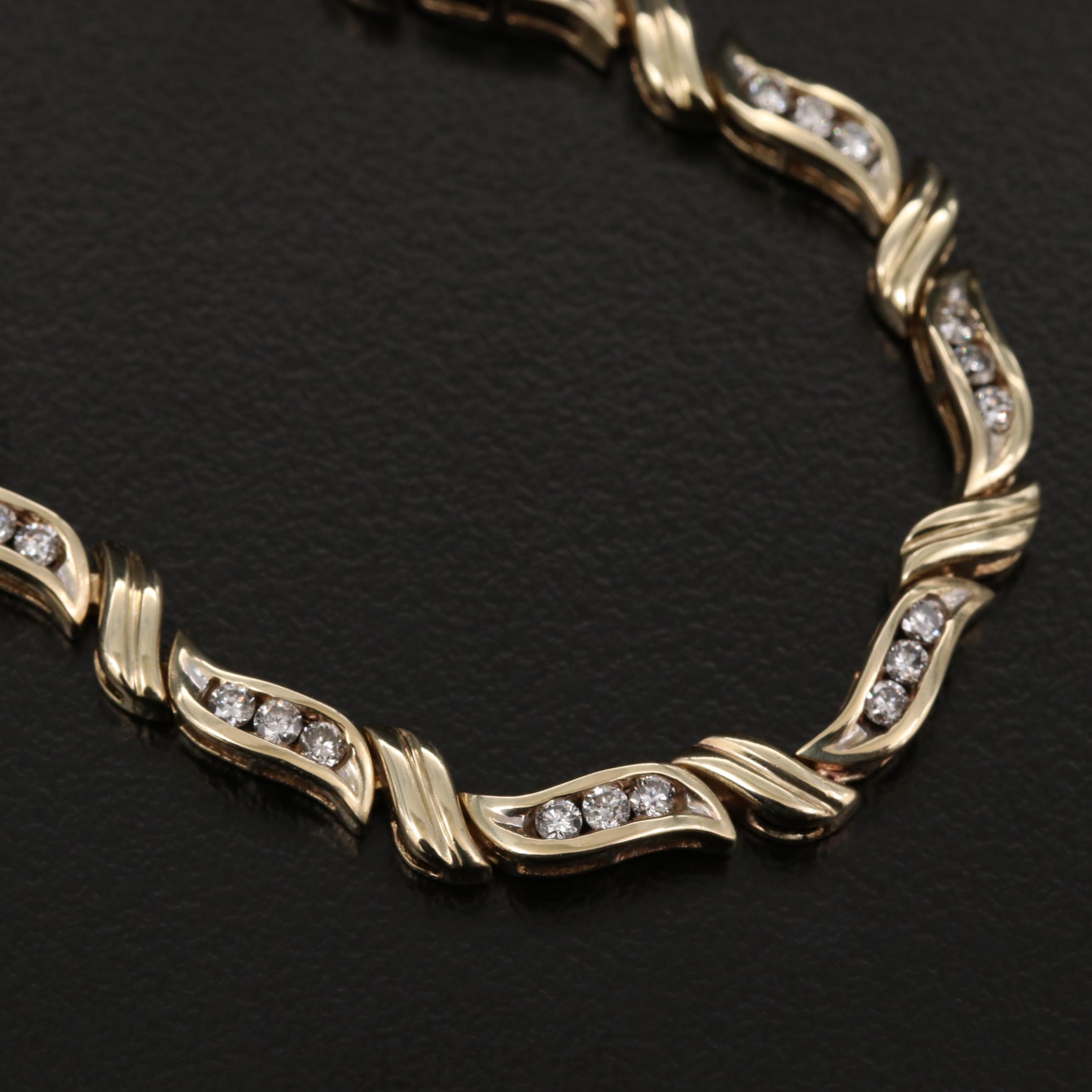 10K Yellow Gold 1.10 CTW Diamond Bracelet