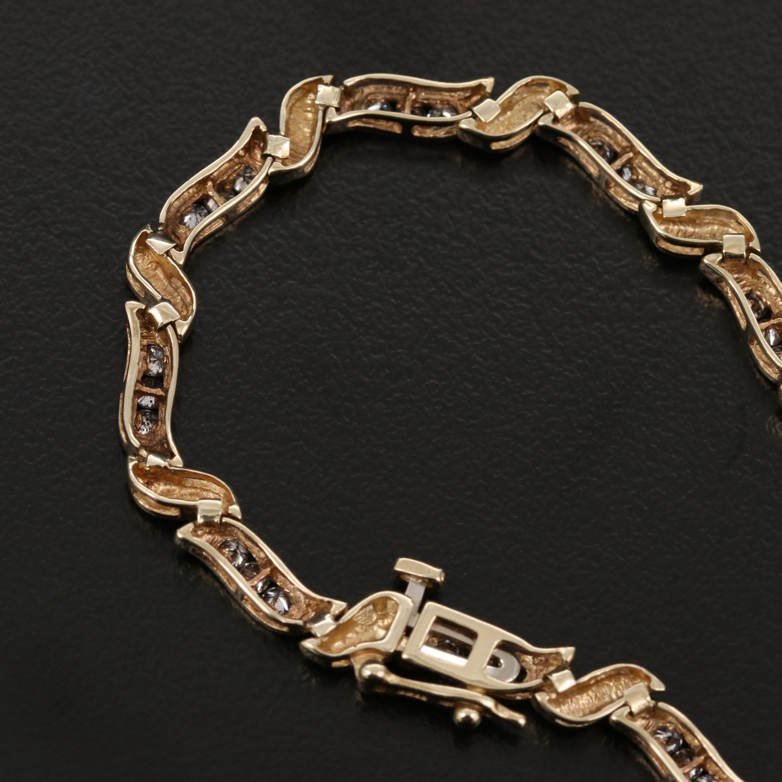 10K Yellow Gold 1.10 CTW Diamond Bracelet