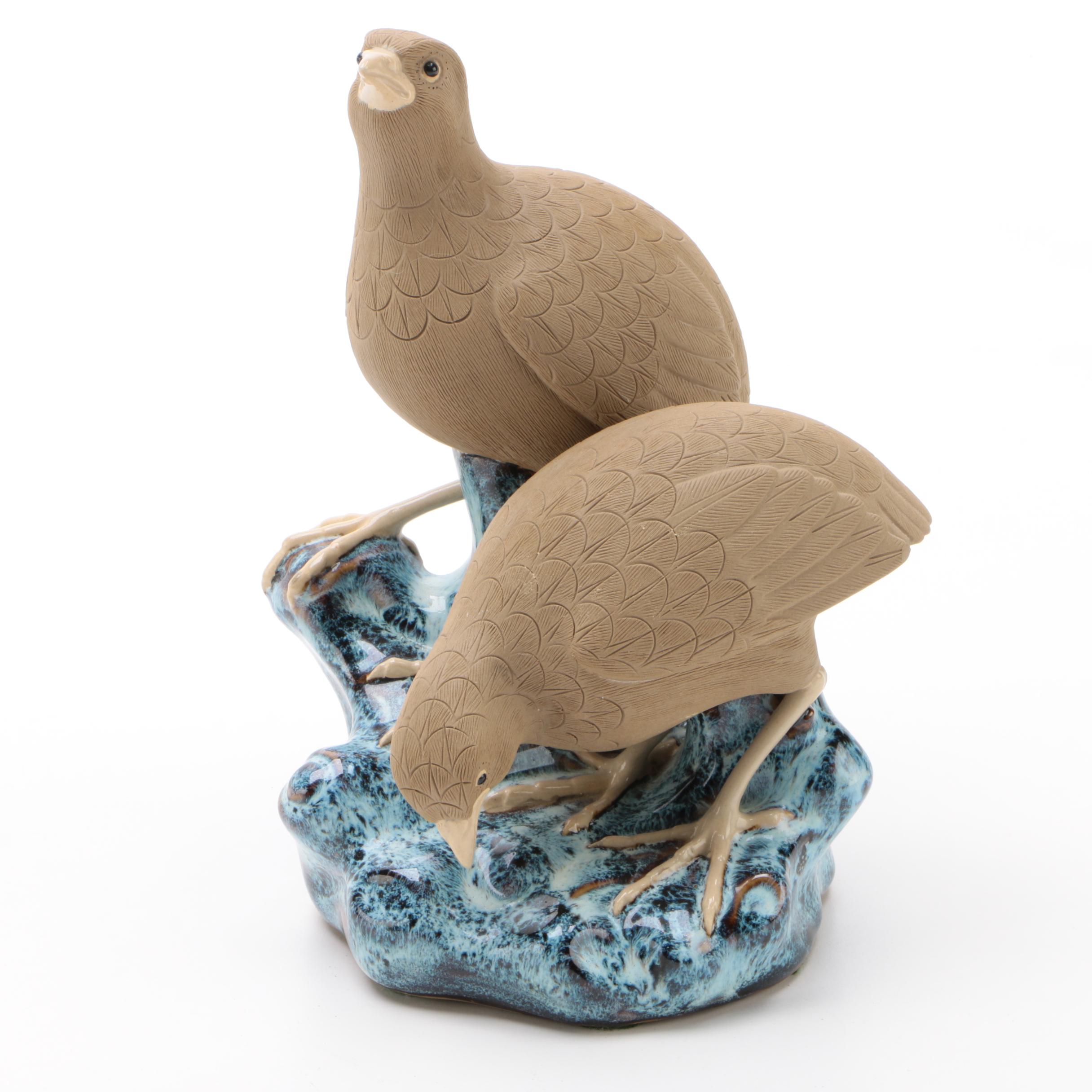 Chinese Shiwan Ware Porcelain Hen Figurine