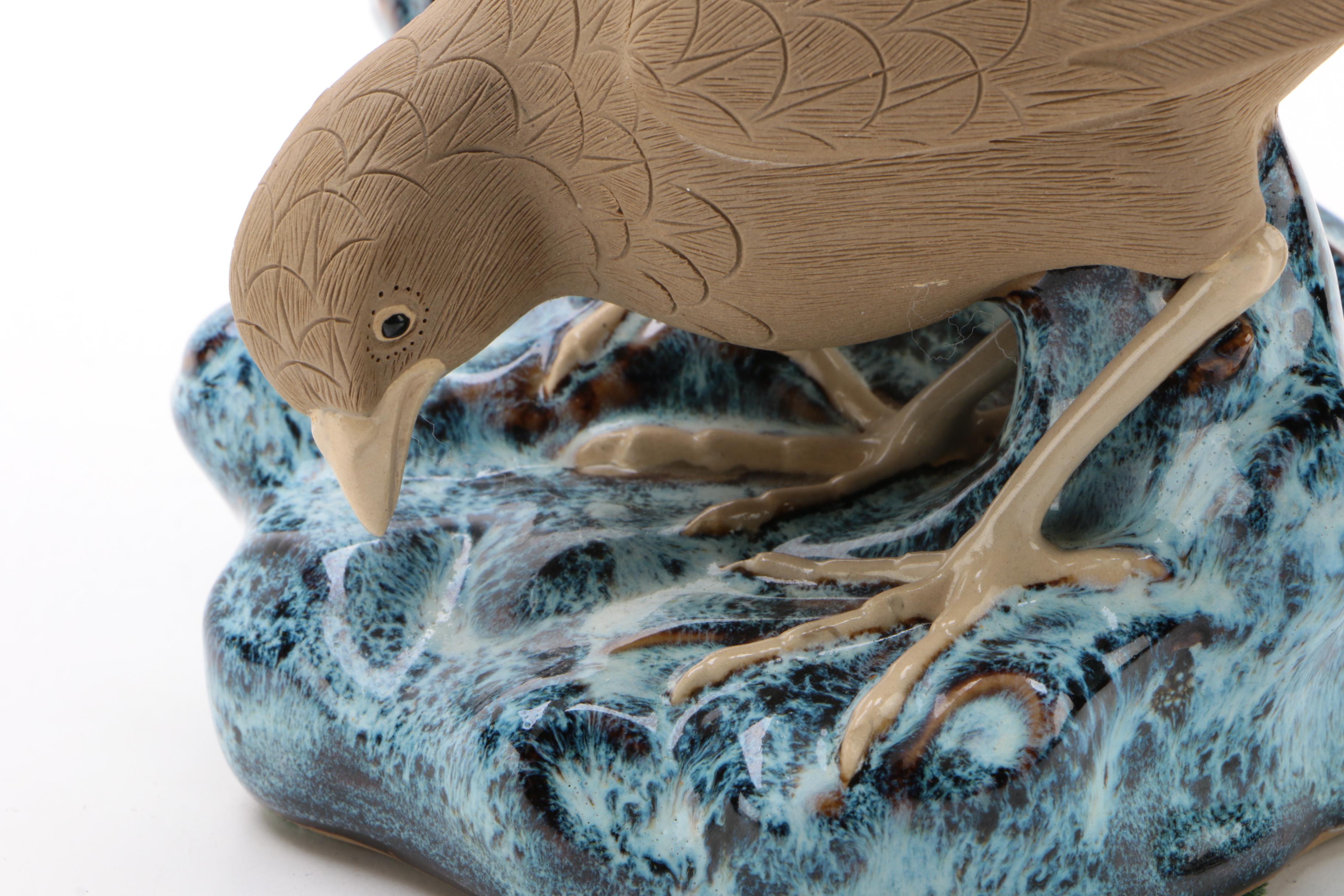 Chinese Shiwan Ware Porcelain Hen Figurine