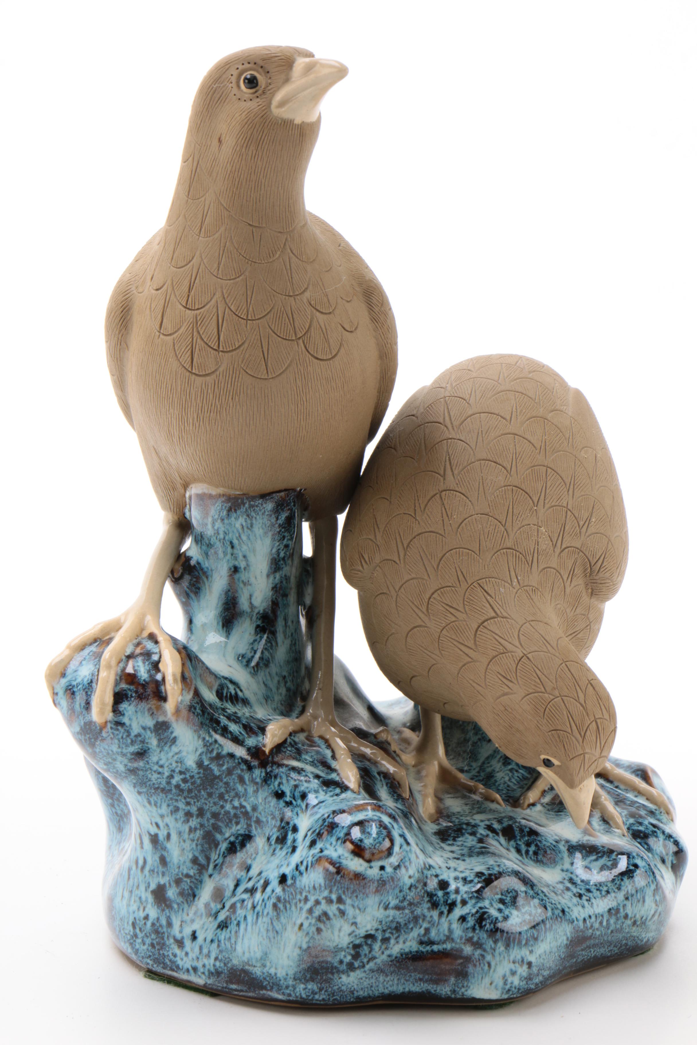 Chinese Shiwan Ware Porcelain Hen Figurine