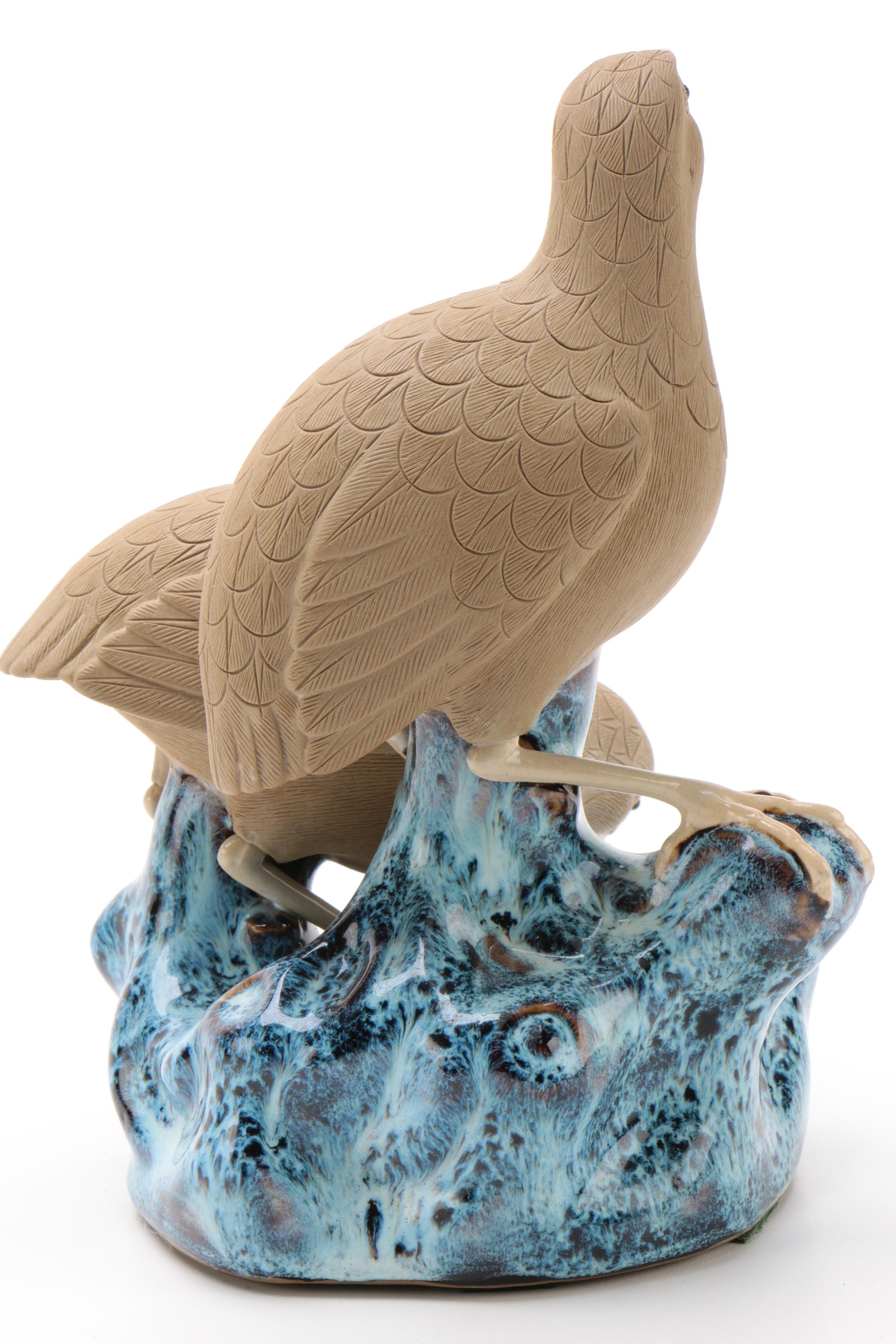 Chinese Shiwan Ware Porcelain Hen Figurine