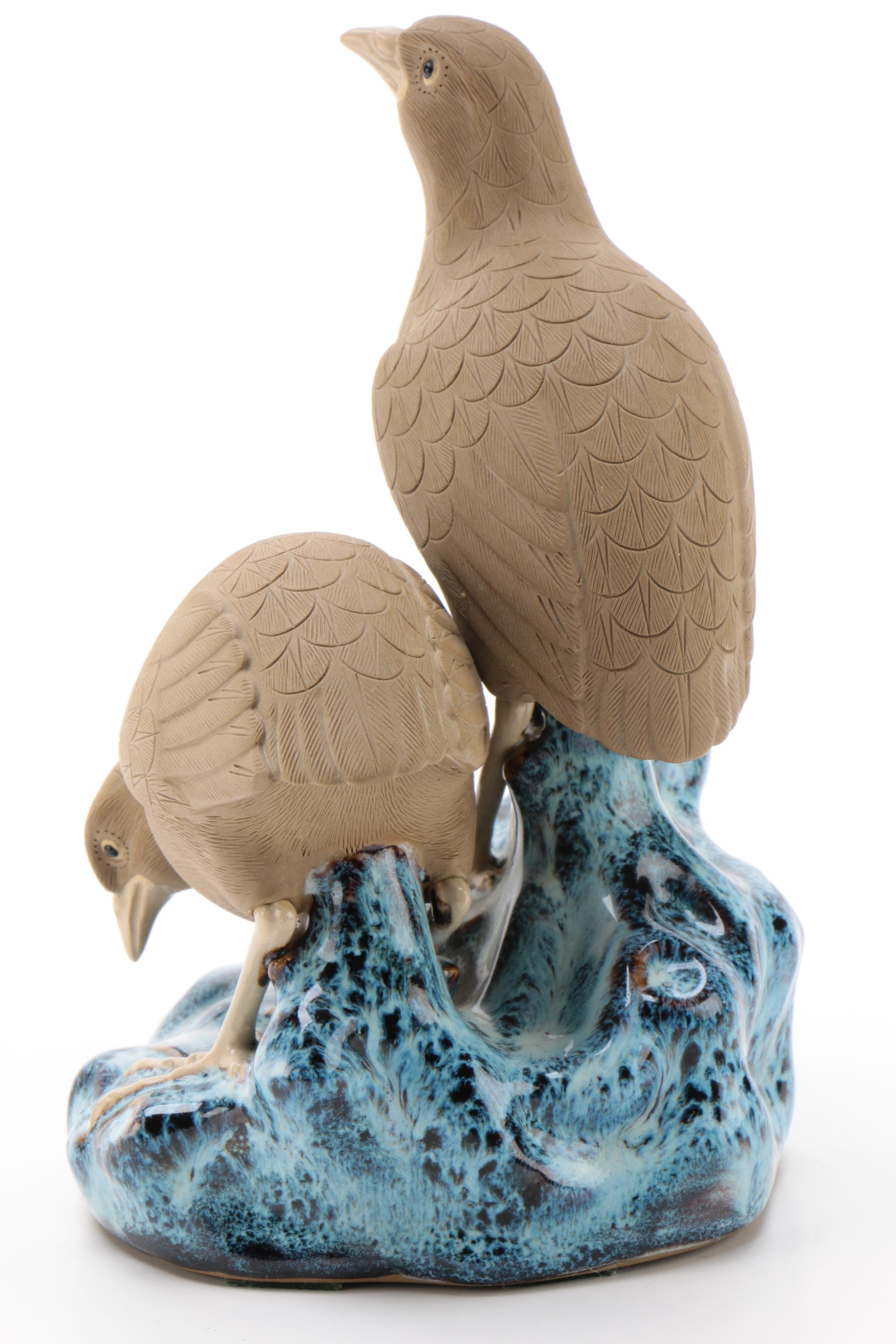 Chinese Shiwan Ware Porcelain Hen Figurine