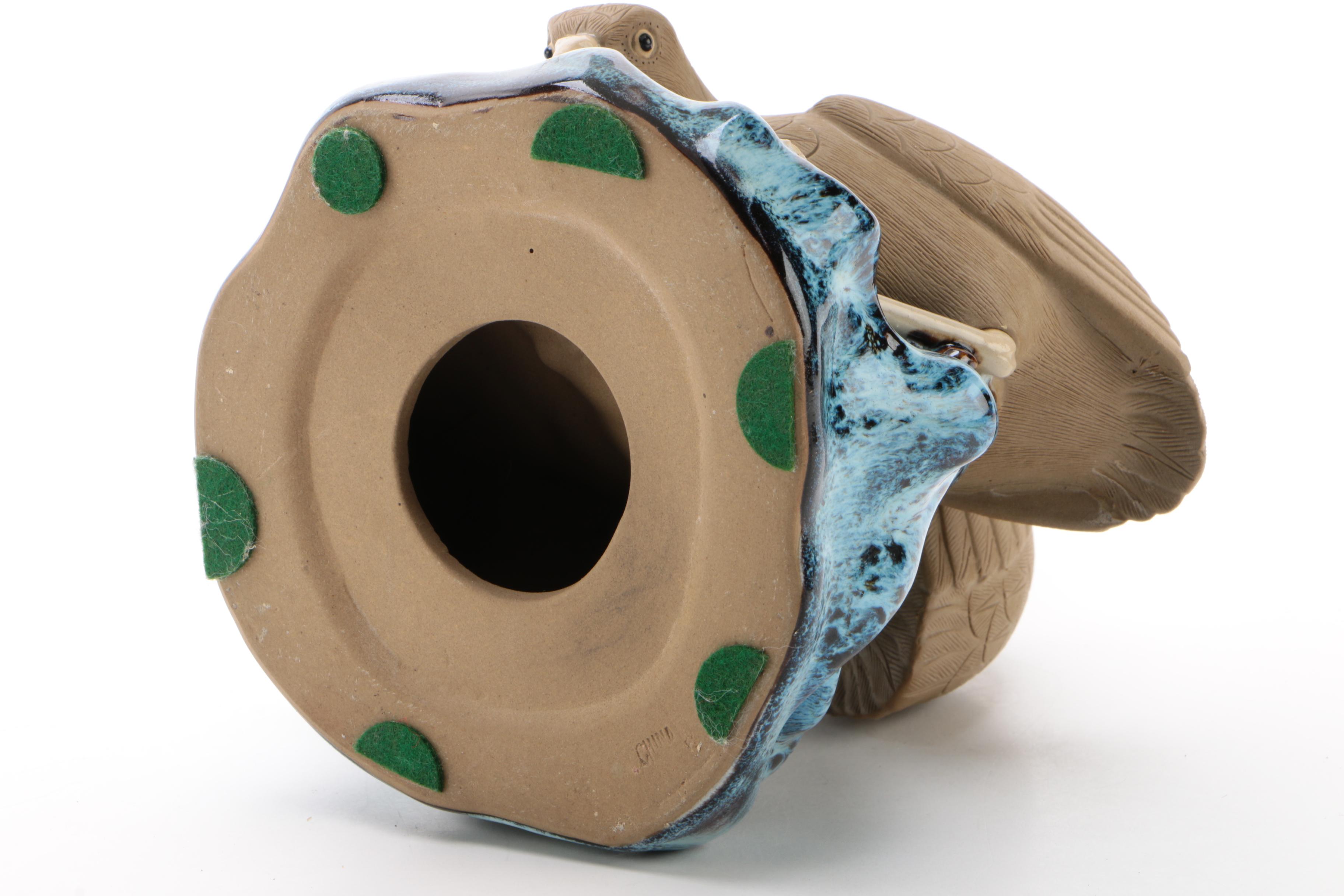 Chinese Shiwan Ware Porcelain Hen Figurine