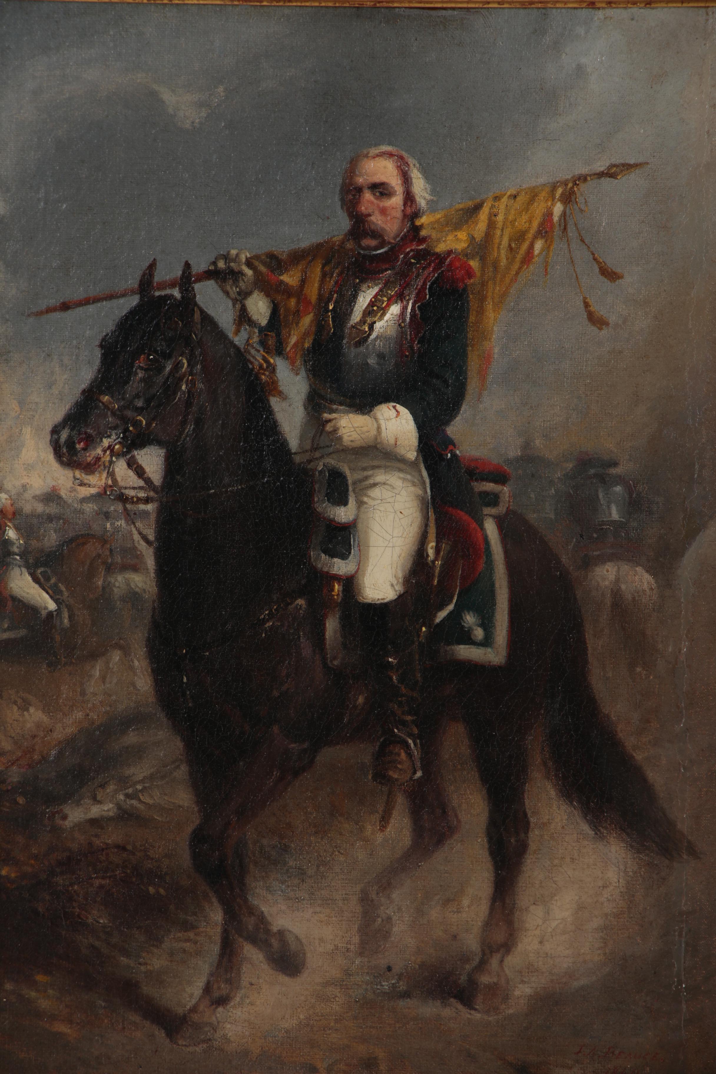 Jean Adolphe Beauce Oil Painting "French Soldier on Horseback"
