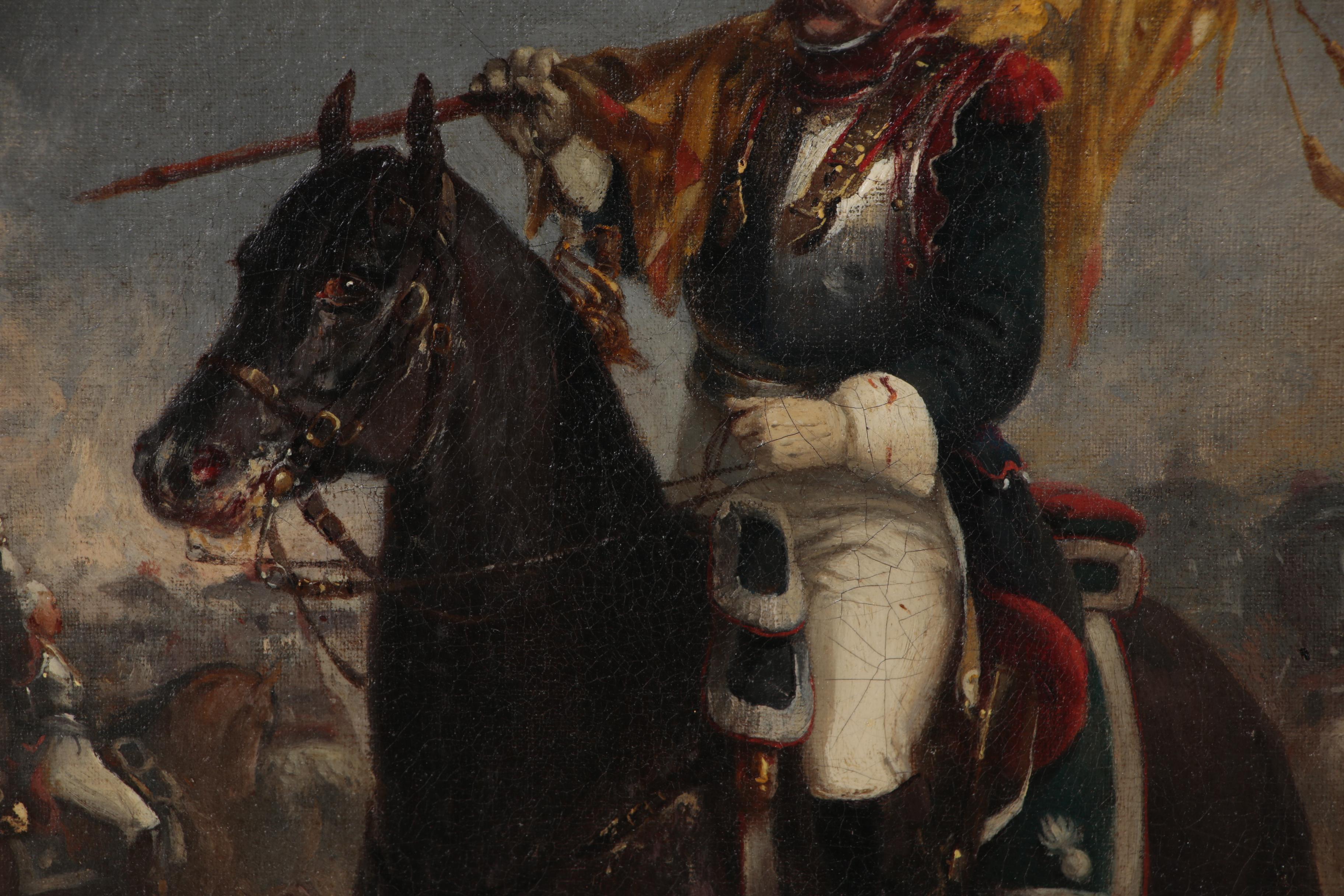 Jean Adolphe Beauce Oil Painting "French Soldier on Horseback"