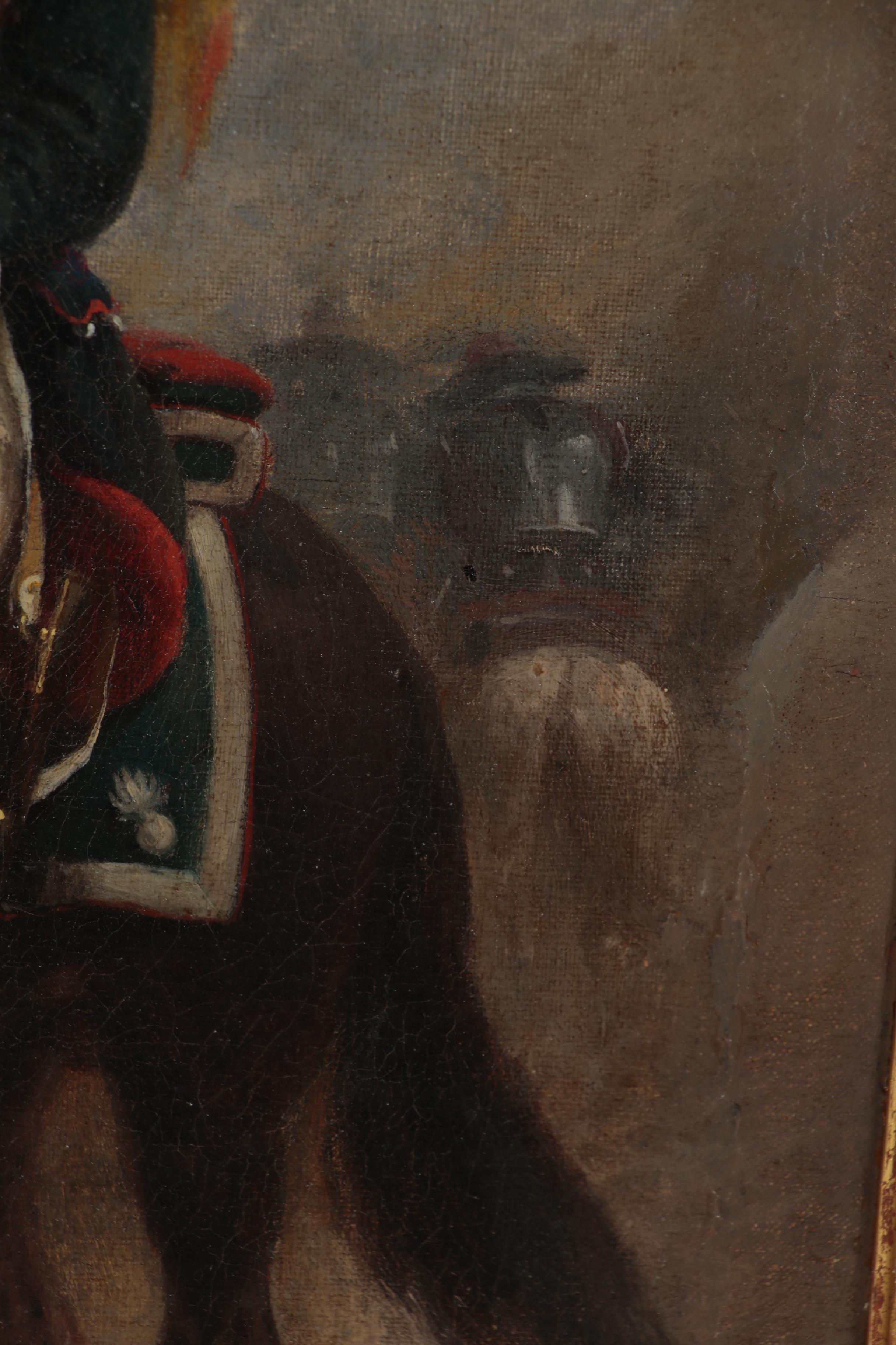 Jean Adolphe Beauce Oil Painting "French Soldier on Horseback"