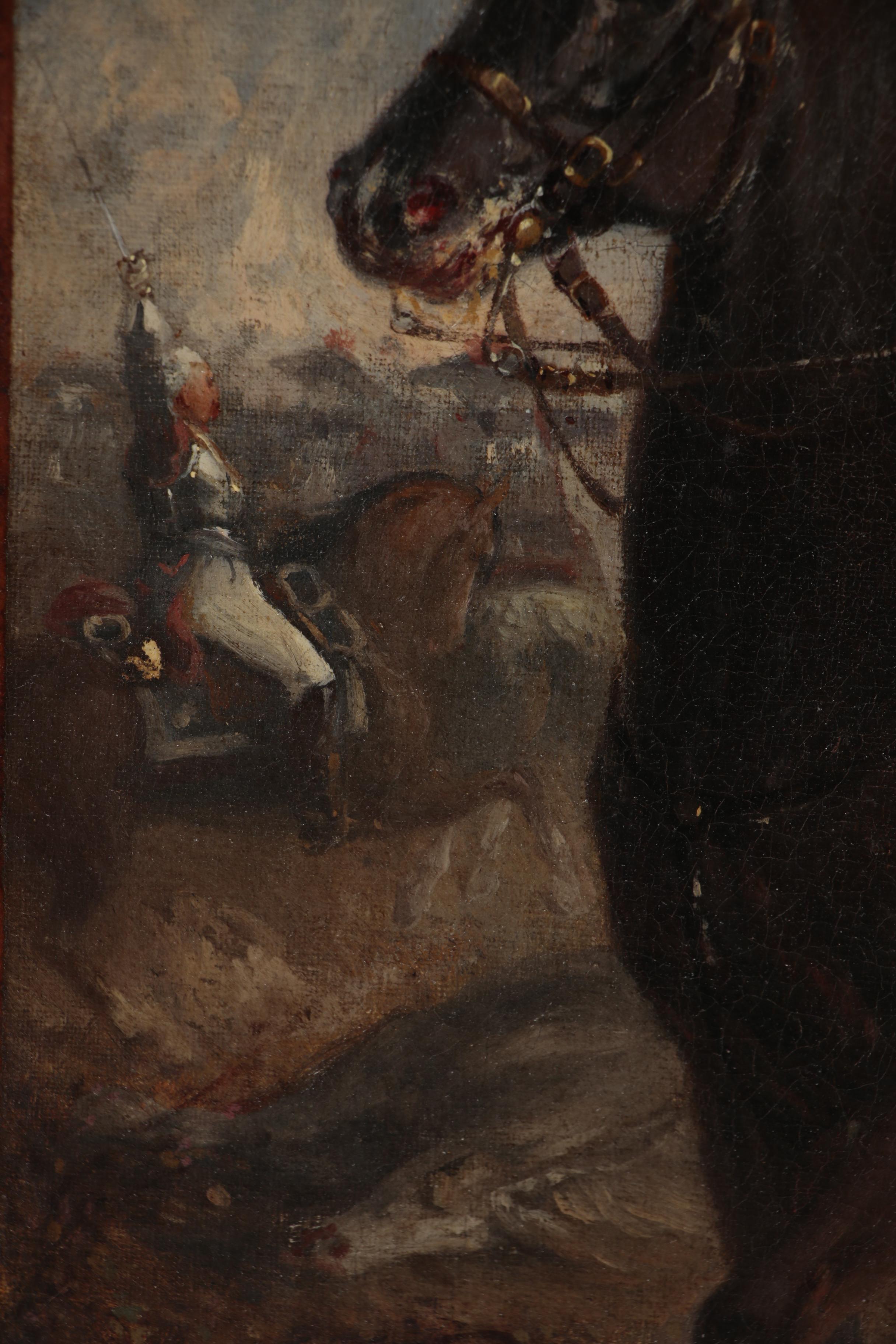 Jean Adolphe Beauce Oil Painting "French Soldier on Horseback"