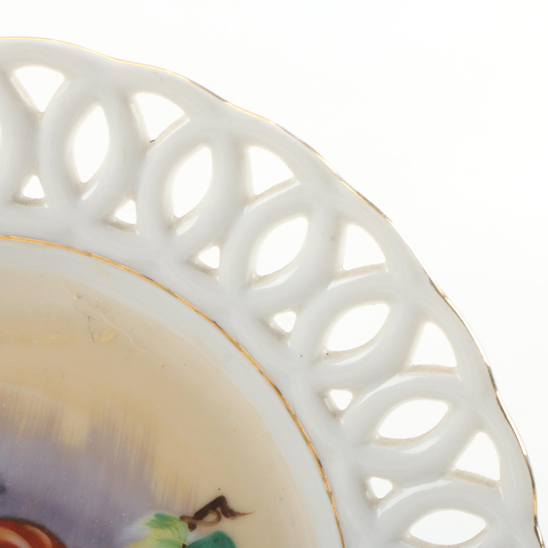 Hobbyist Painted Porcelain Tableware, Antique and Vintage