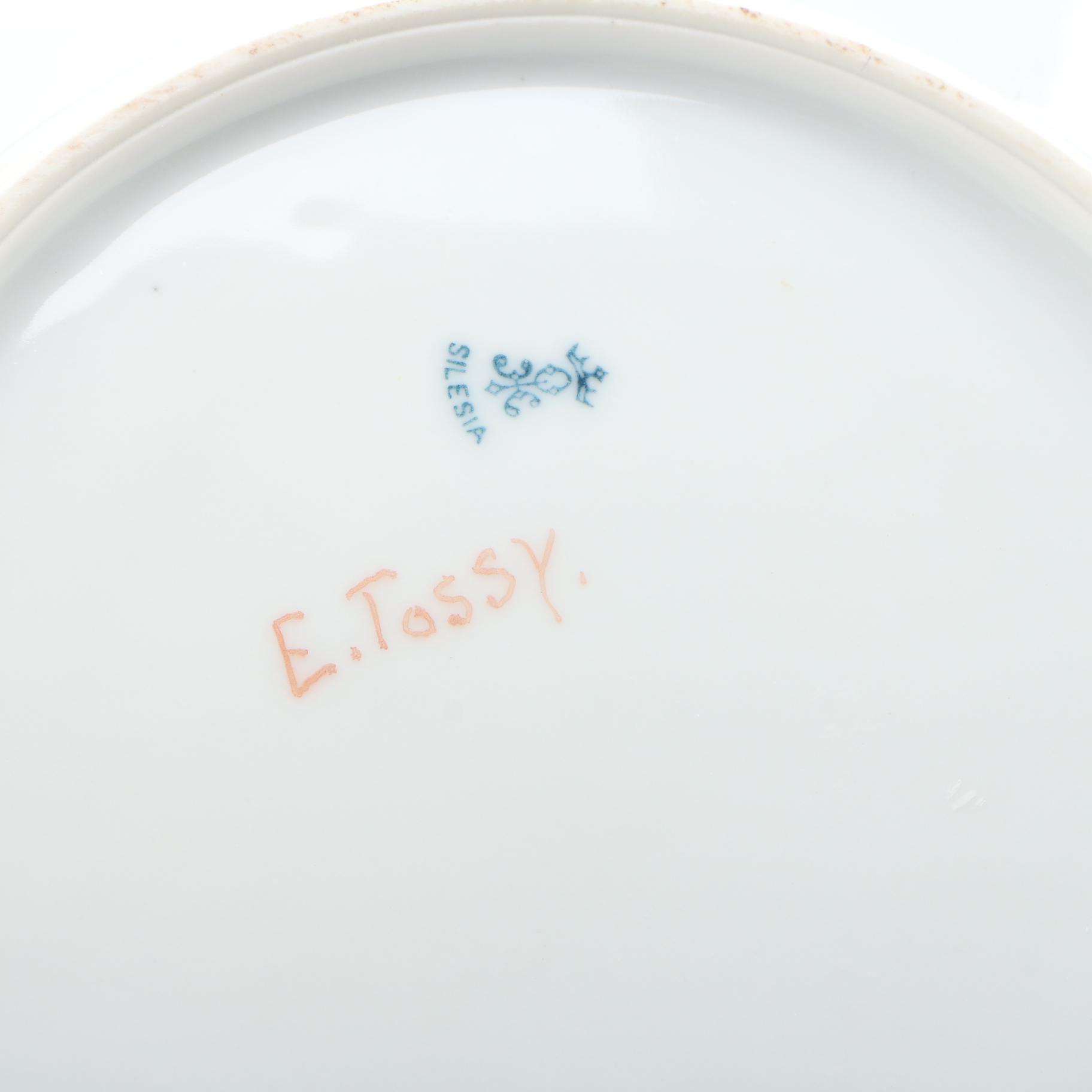 Hobbyist Painted Porcelain Tableware, Antique and Vintage