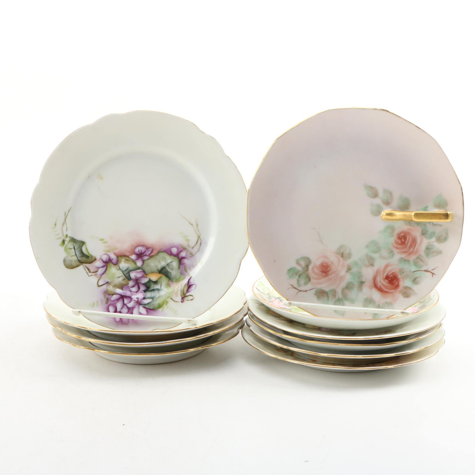 Hobbyist Painted Porcelain Tableware, Antique and Vintage