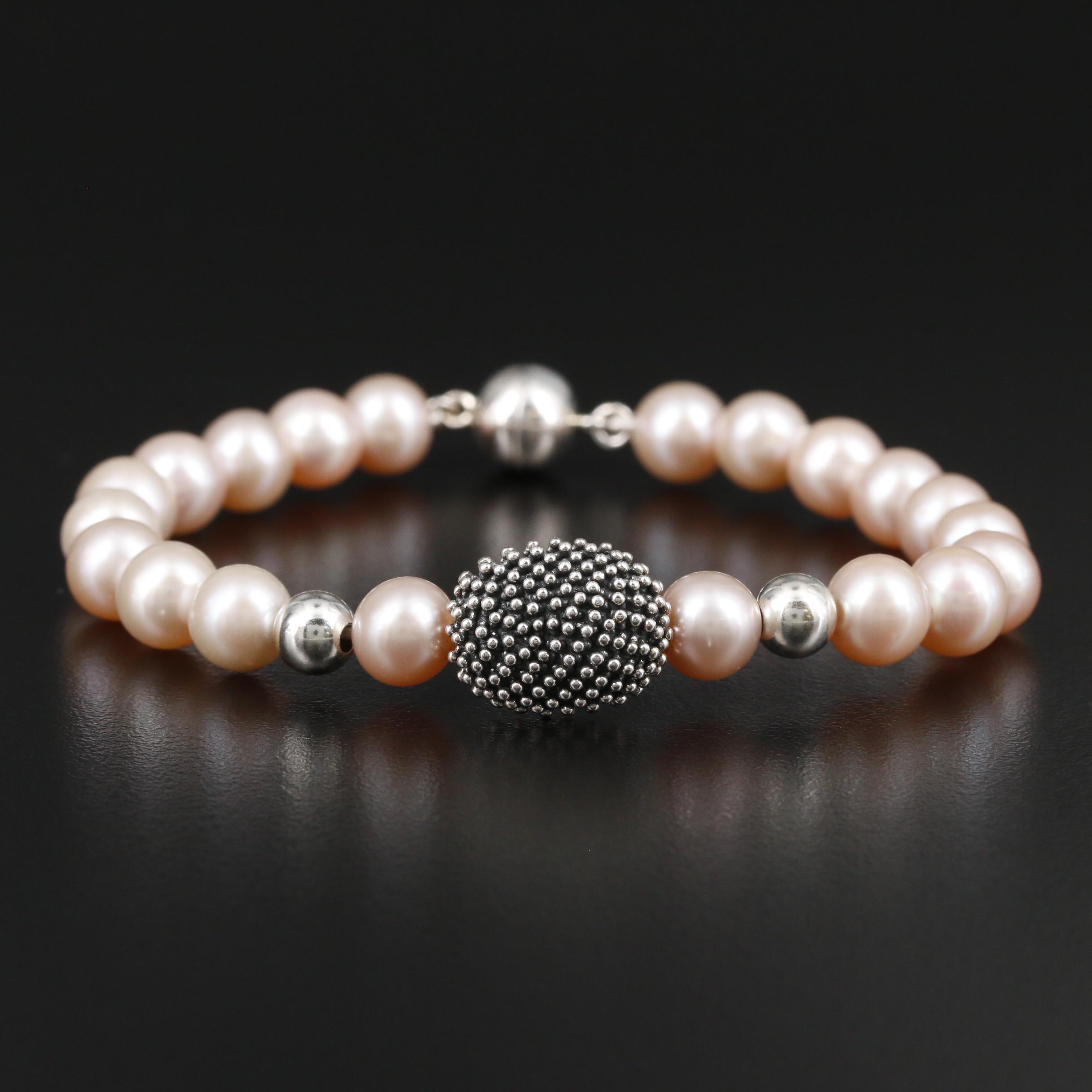 Michael Dawkins Sterling Cultured Pearl Bracelet