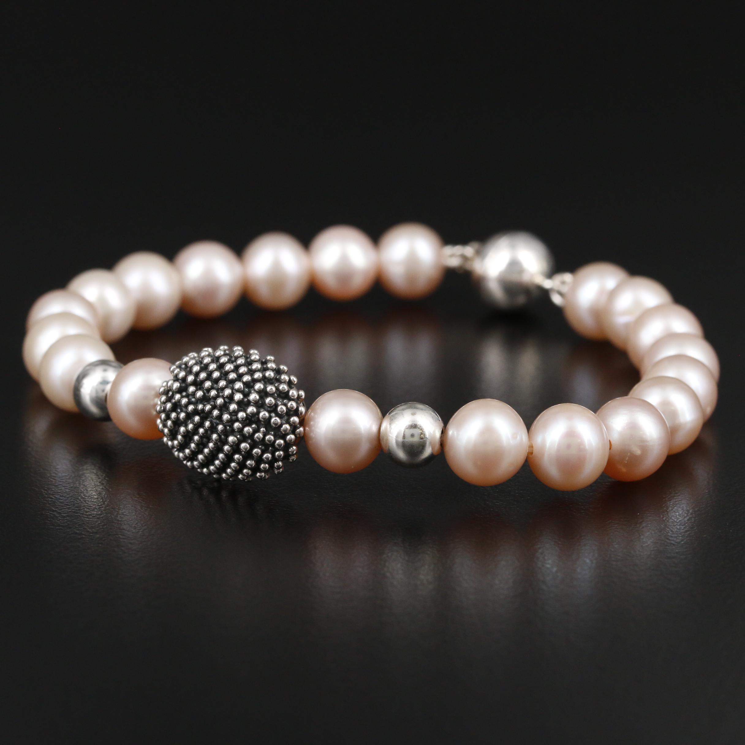Michael Dawkins Sterling Cultured Pearl Bracelet