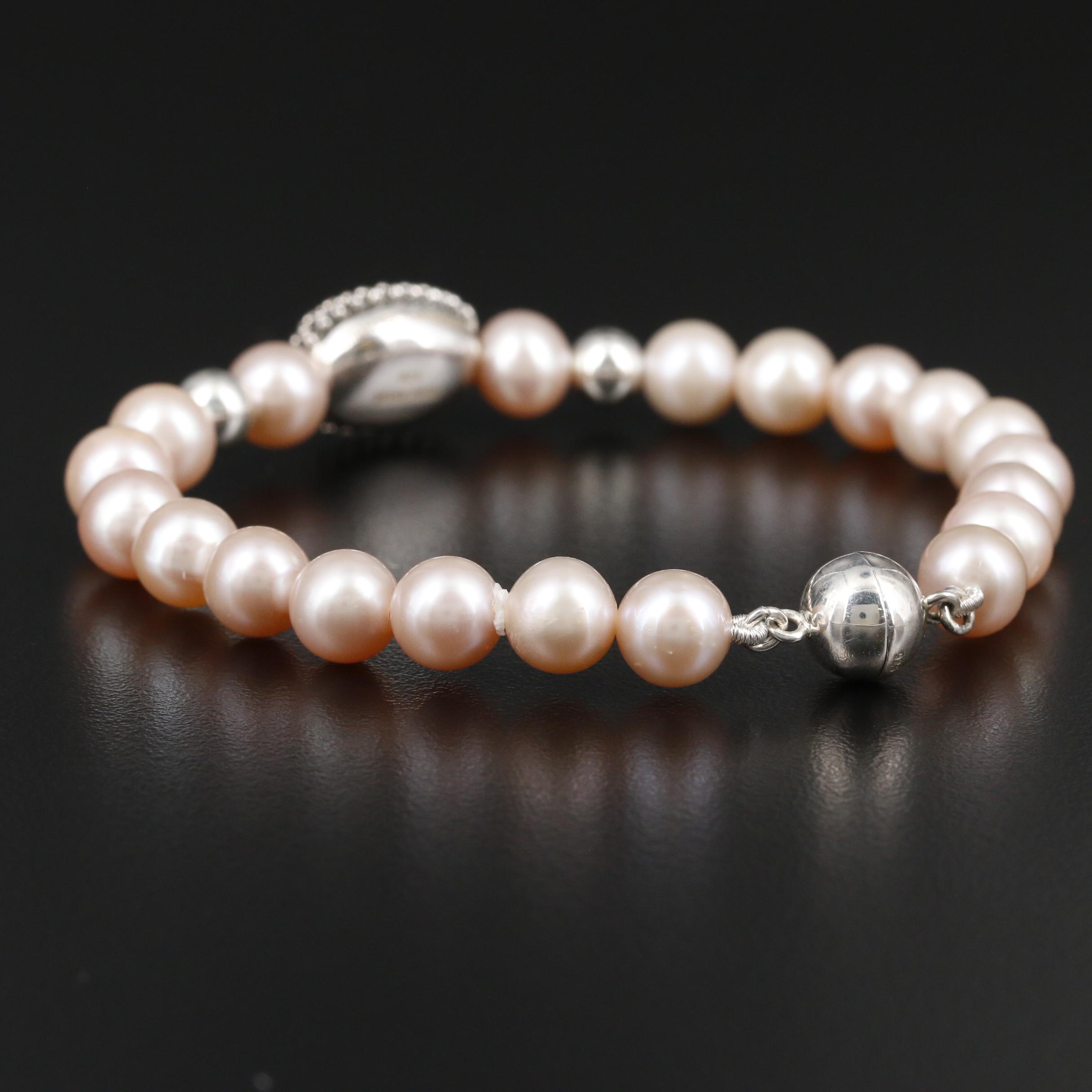 Michael Dawkins Sterling Cultured Pearl Bracelet