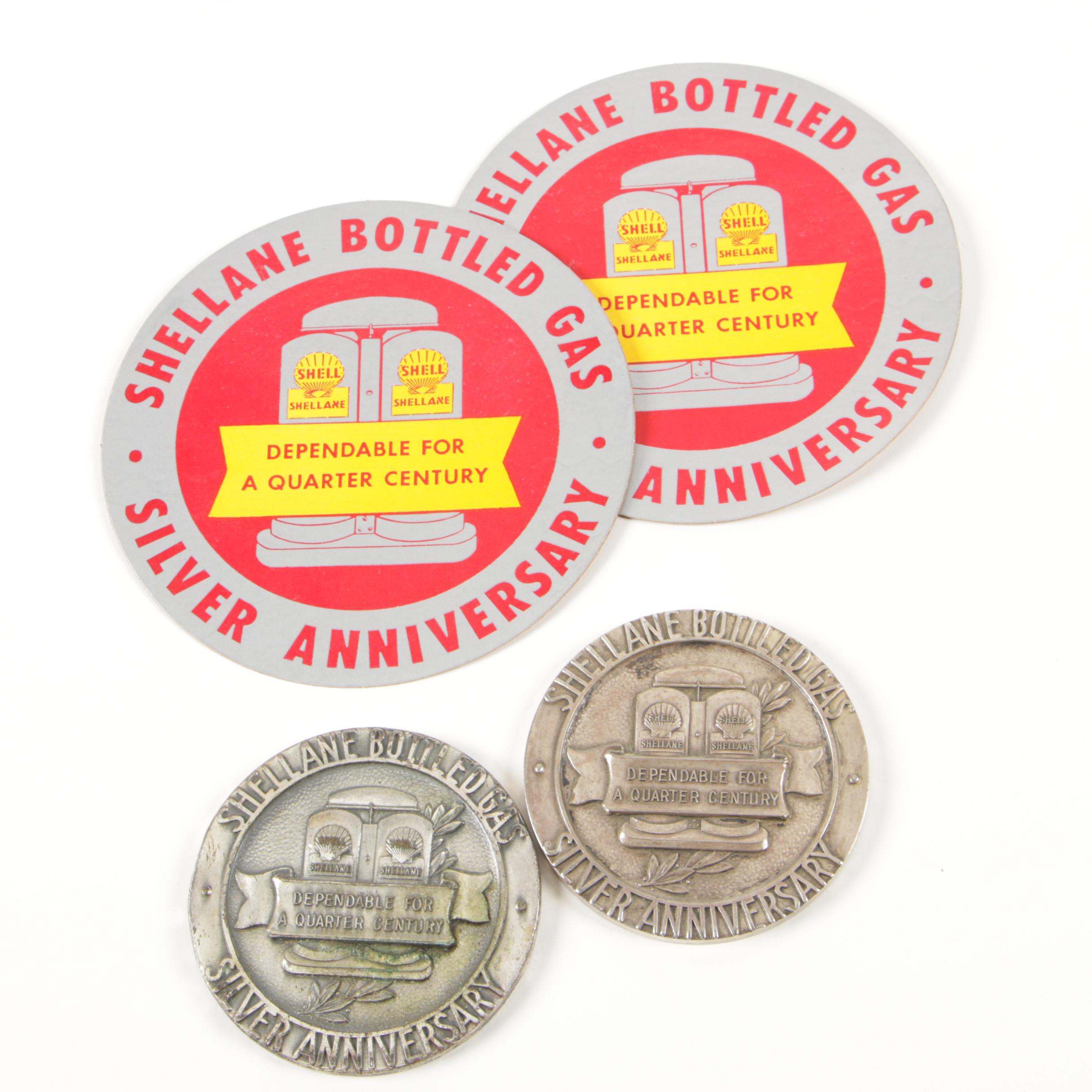 Shellane Bottled Gas Advertisement Paperweights and Decals