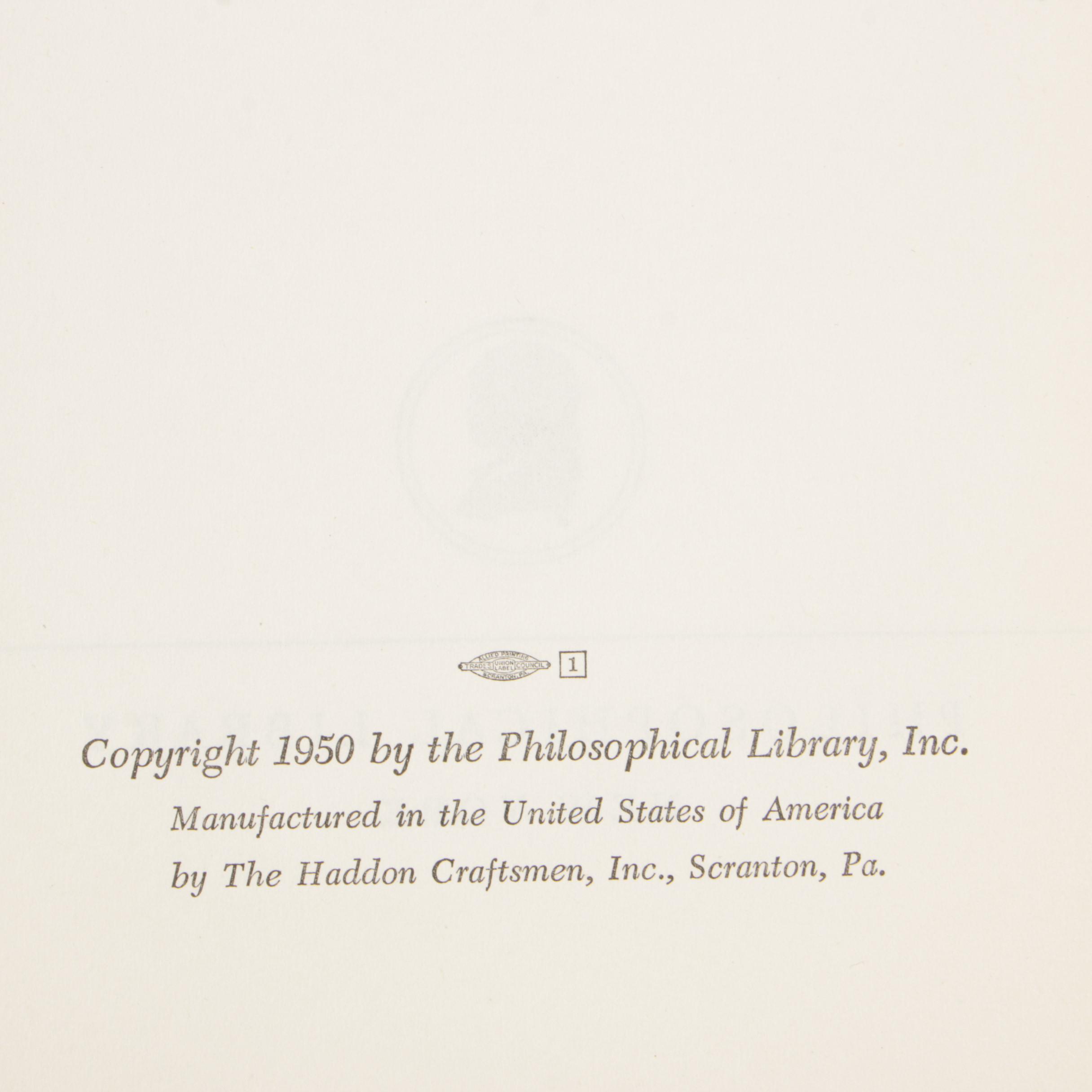 1950 First Edition "Out of My Later Years" by Albert Einstein