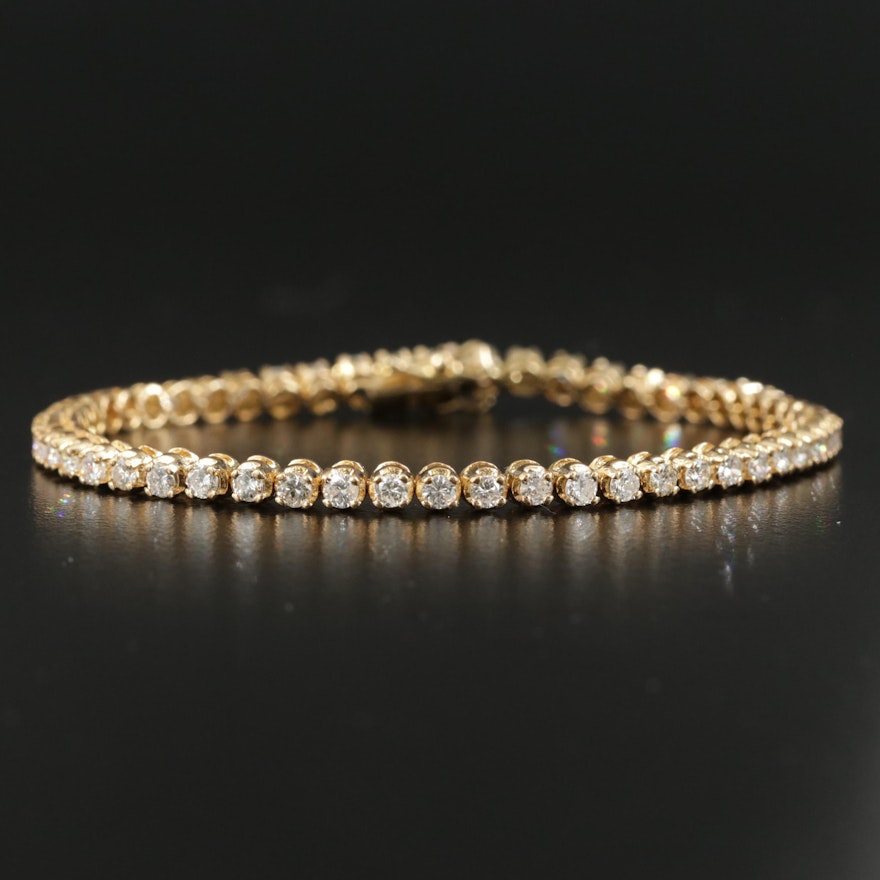 14K Yellow Gold 2.97 CTW Diamond Line Bracelet