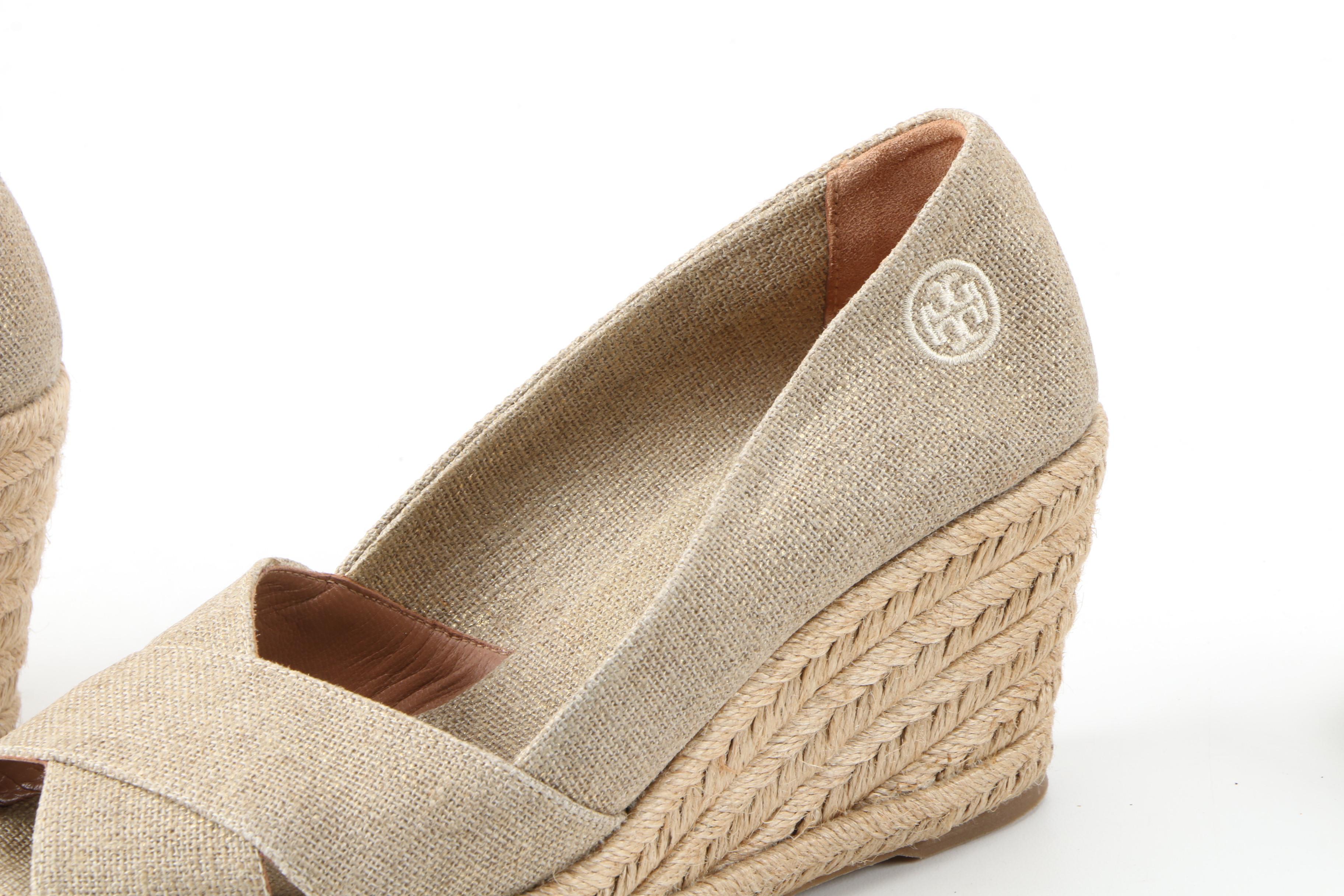 Tory Burch Filipa Espadrille Wedges and Vera Wang Embellished Leather Sandals