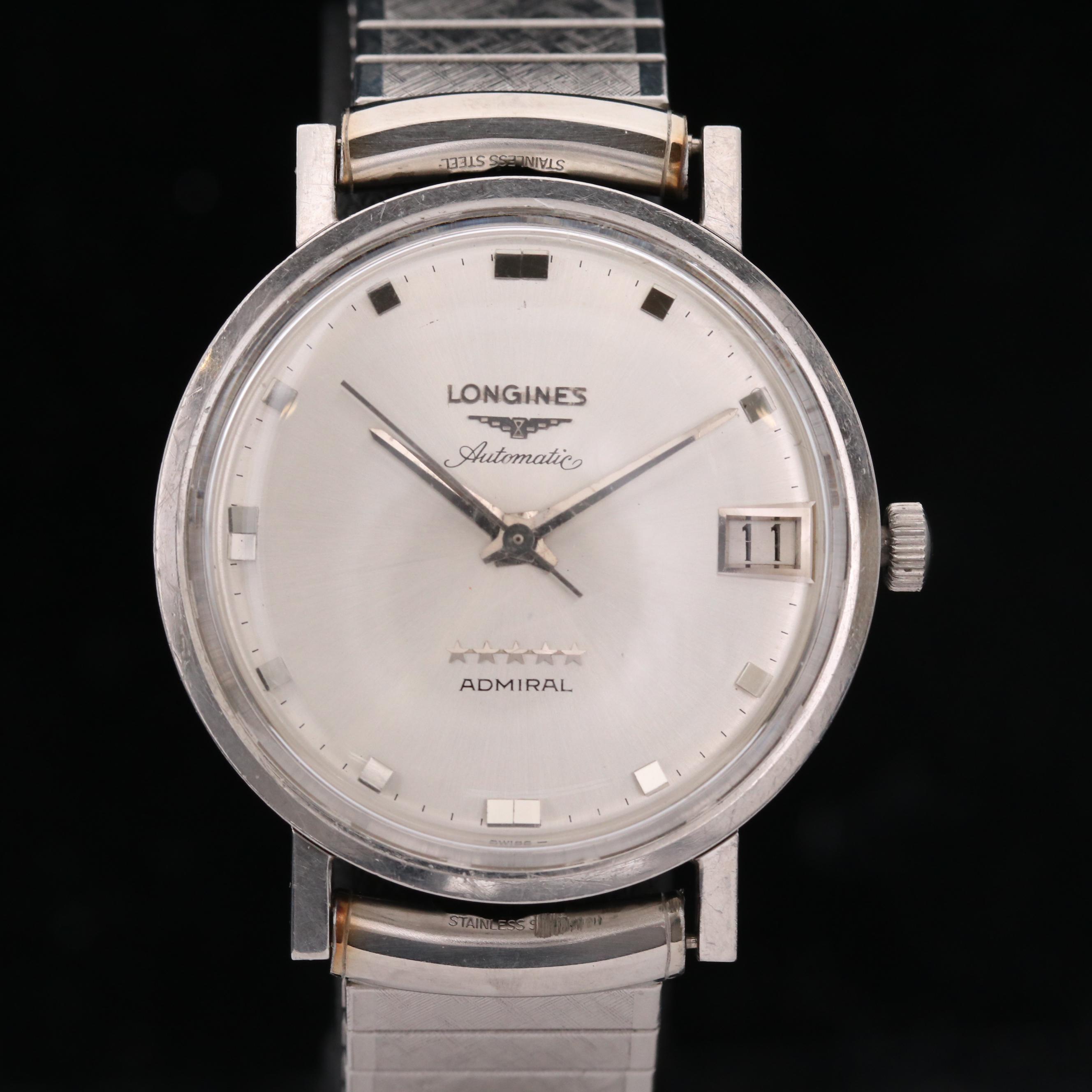 Longines Admiral Stainless Steel Automatic Watch, Vintage
