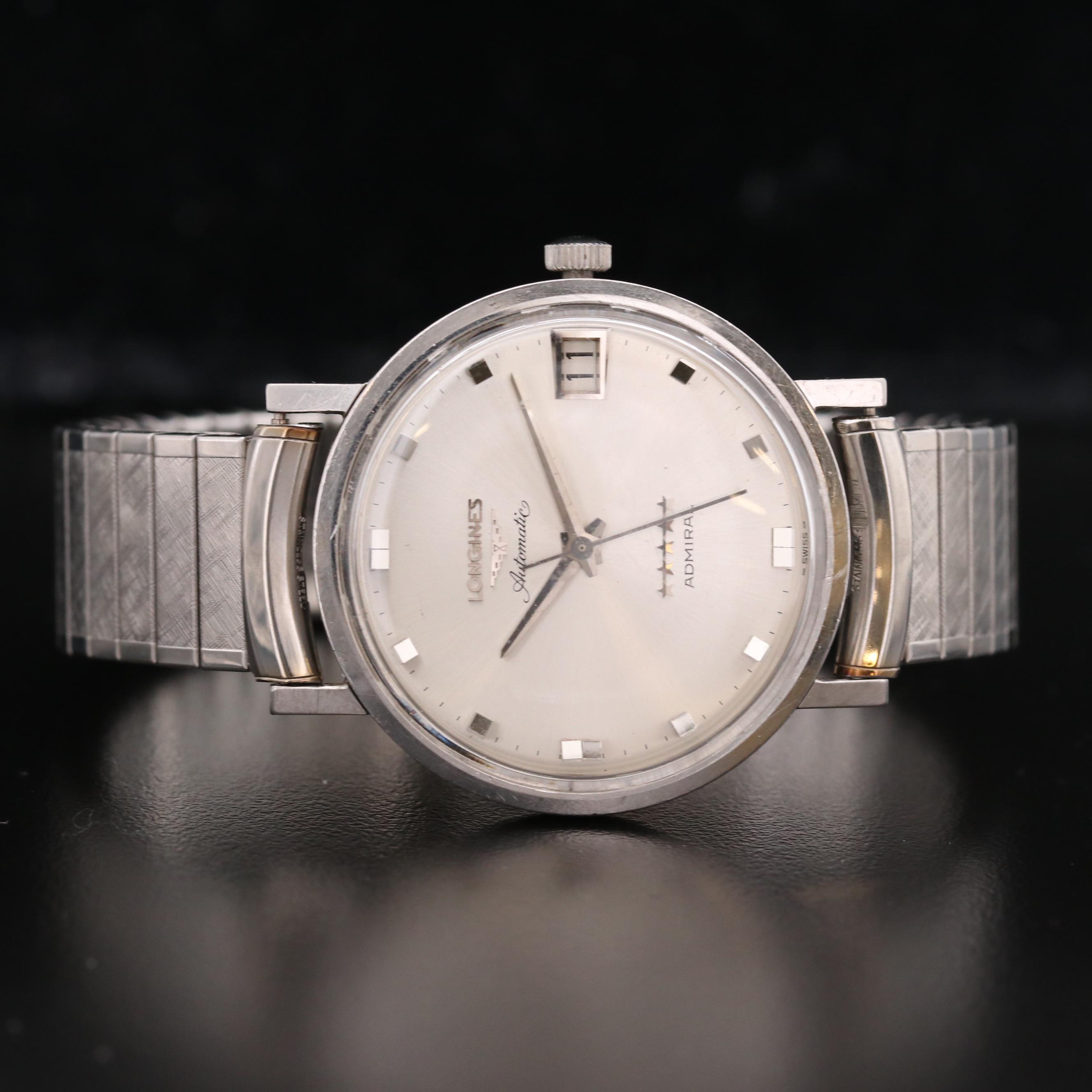 Longines Admiral Stainless Steel Automatic Watch, Vintage