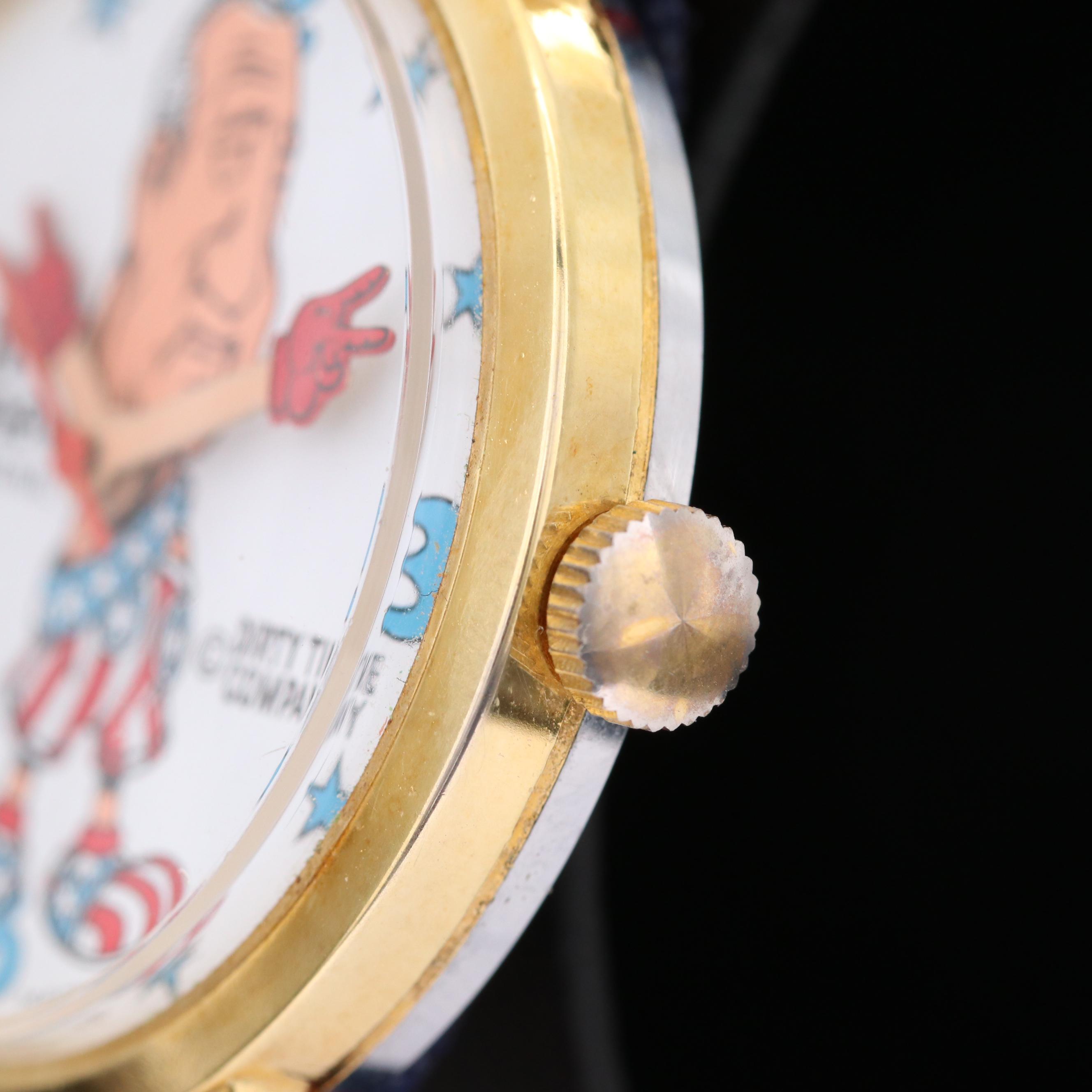 Vintage Spiro Agnew Gold Tone Novelty Watch