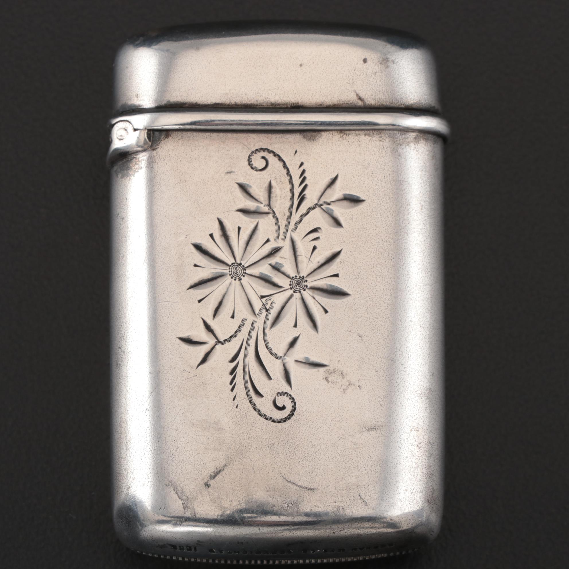 Gorham Late Victorian Sterling Vesta Case, circa 1889