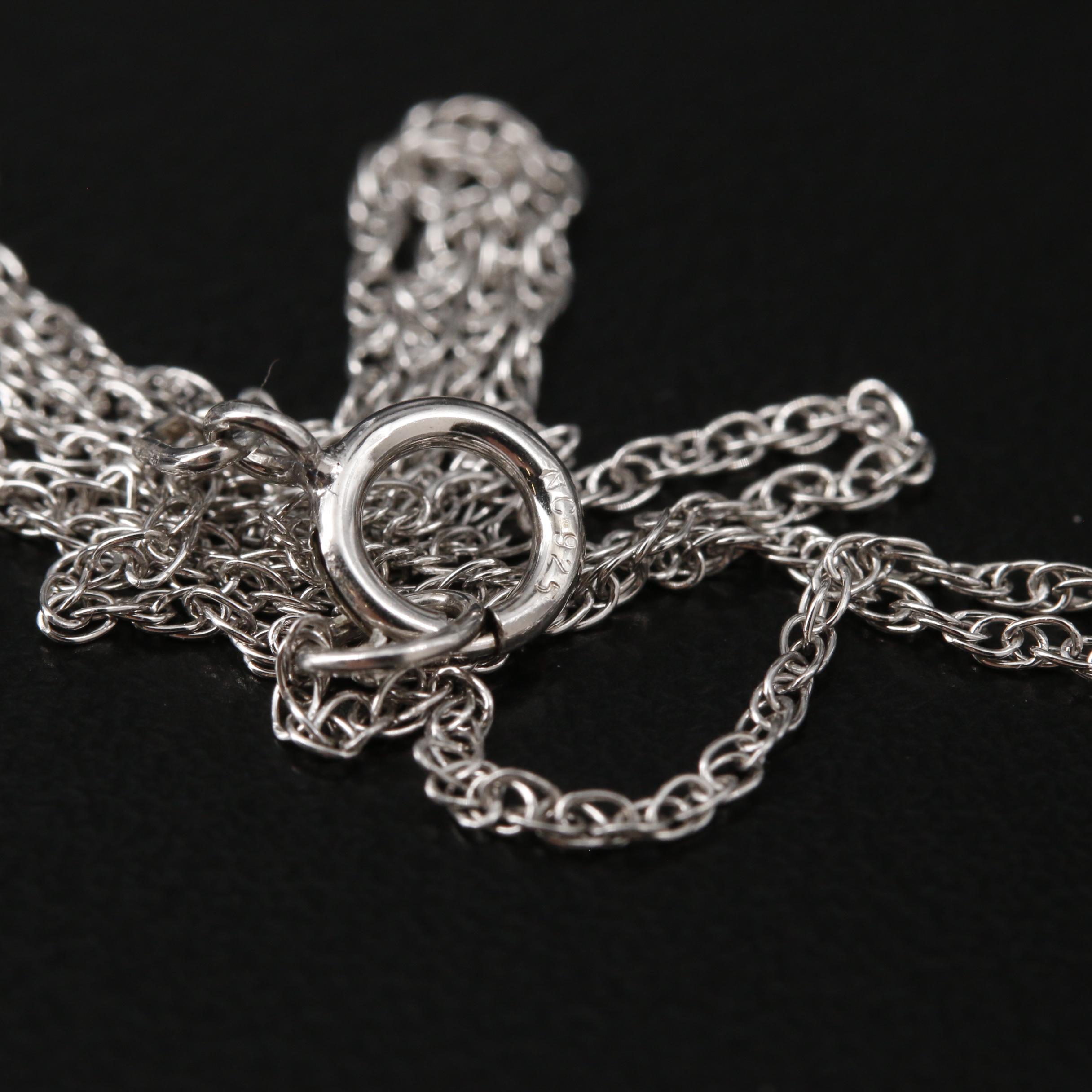 Sterling Silver Smoky Quartz Pendant Necklace