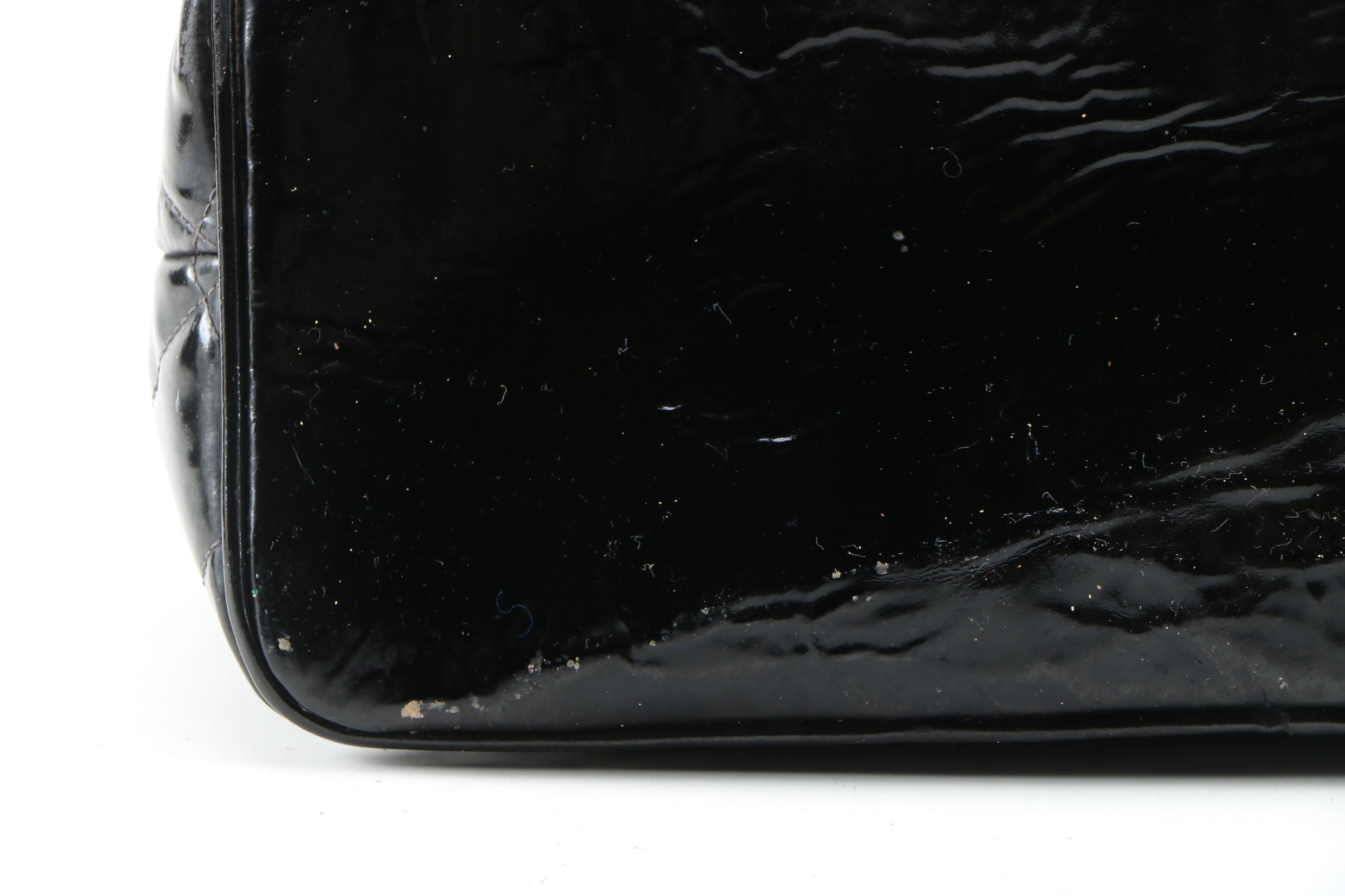 Chanel CC Tote in Black Quilted Patent Leather