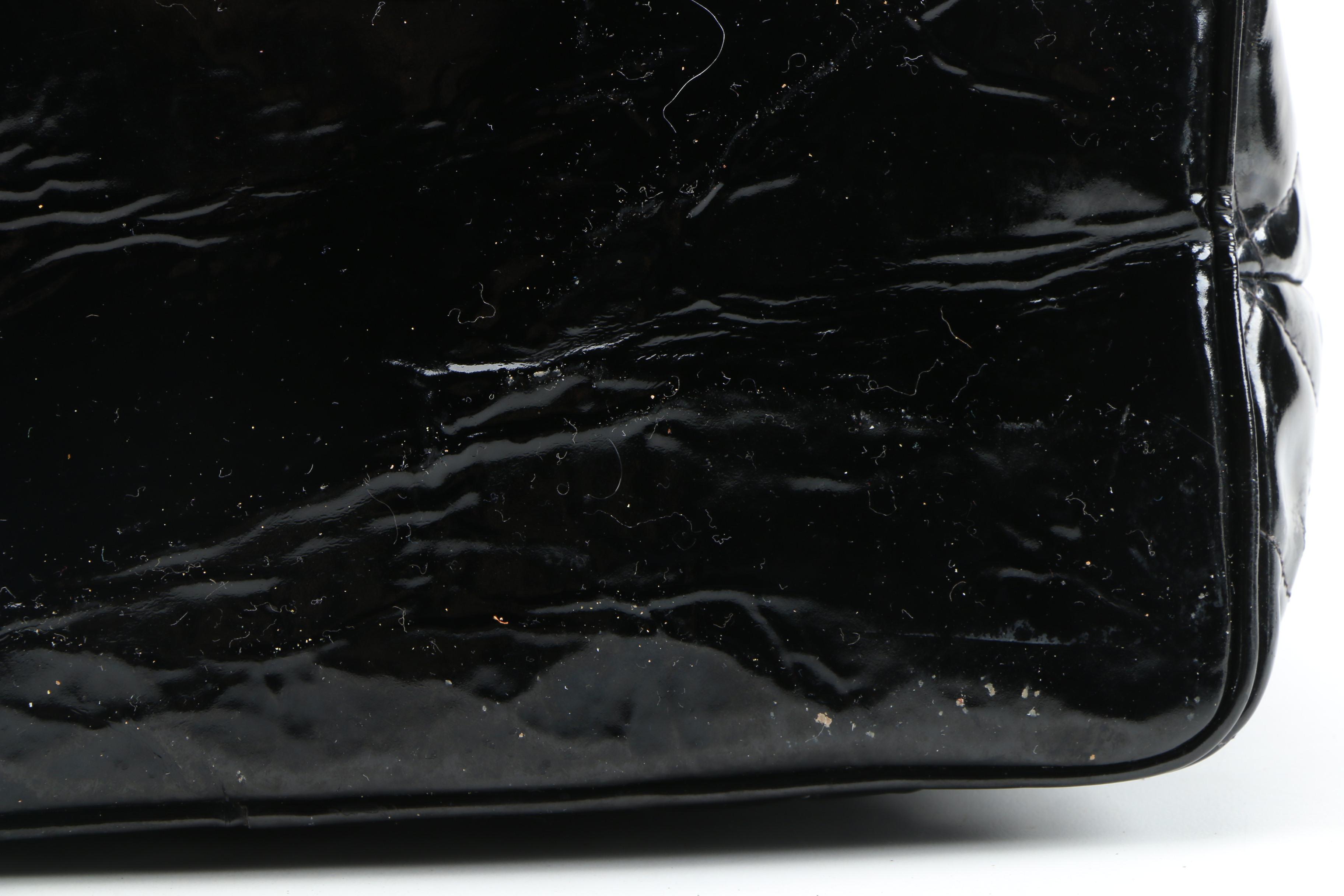 Chanel CC Tote in Black Quilted Patent Leather