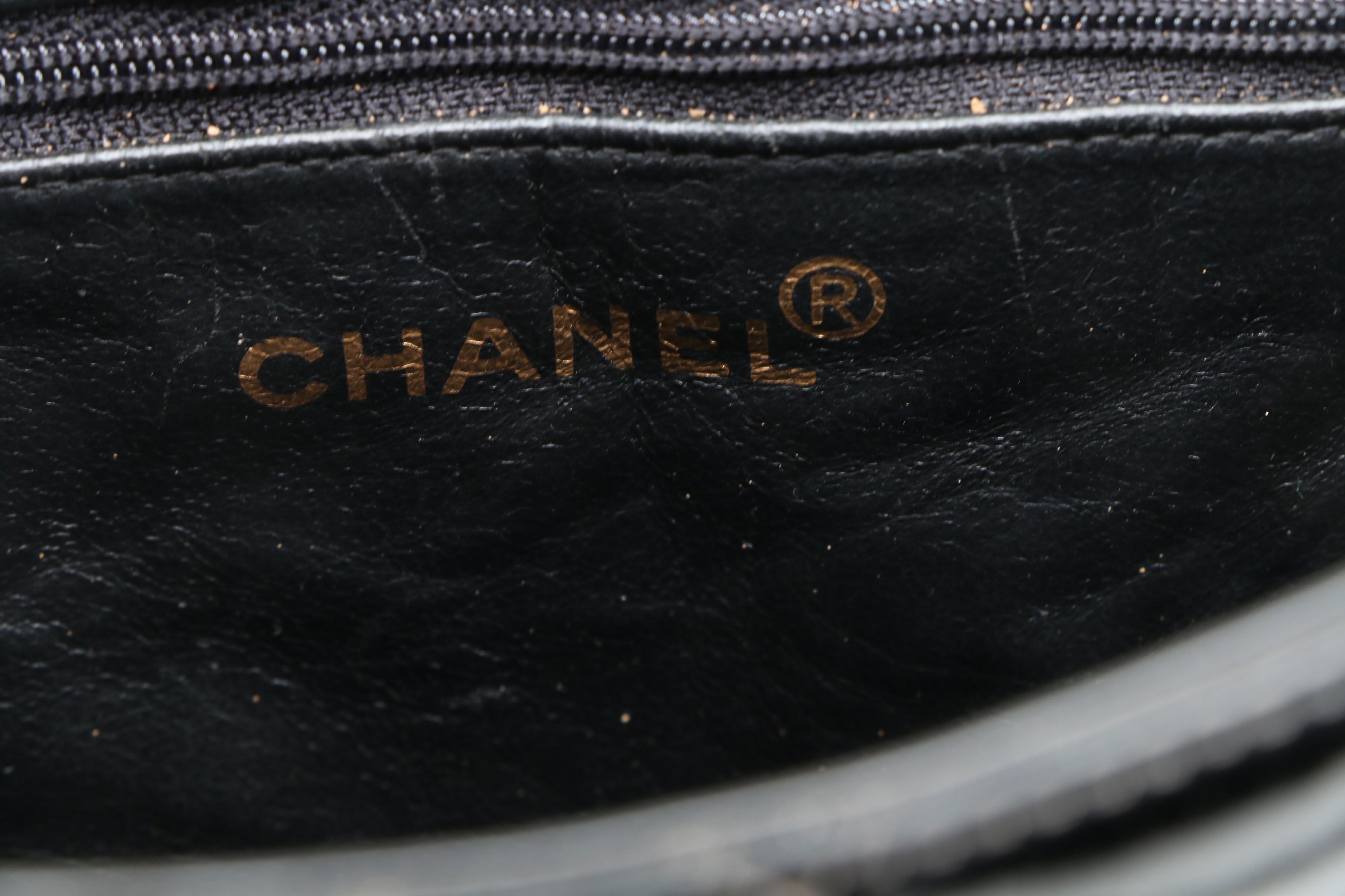 Chanel CC Tote in Black Quilted Patent Leather