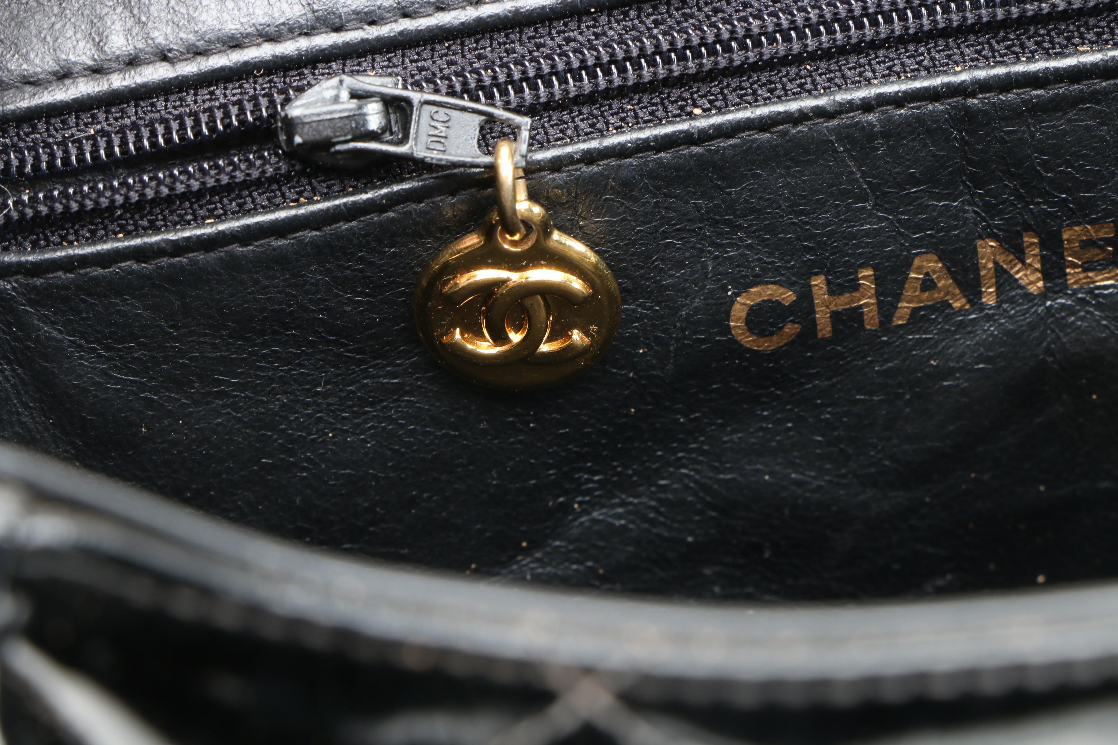 Chanel CC Tote in Black Quilted Patent Leather