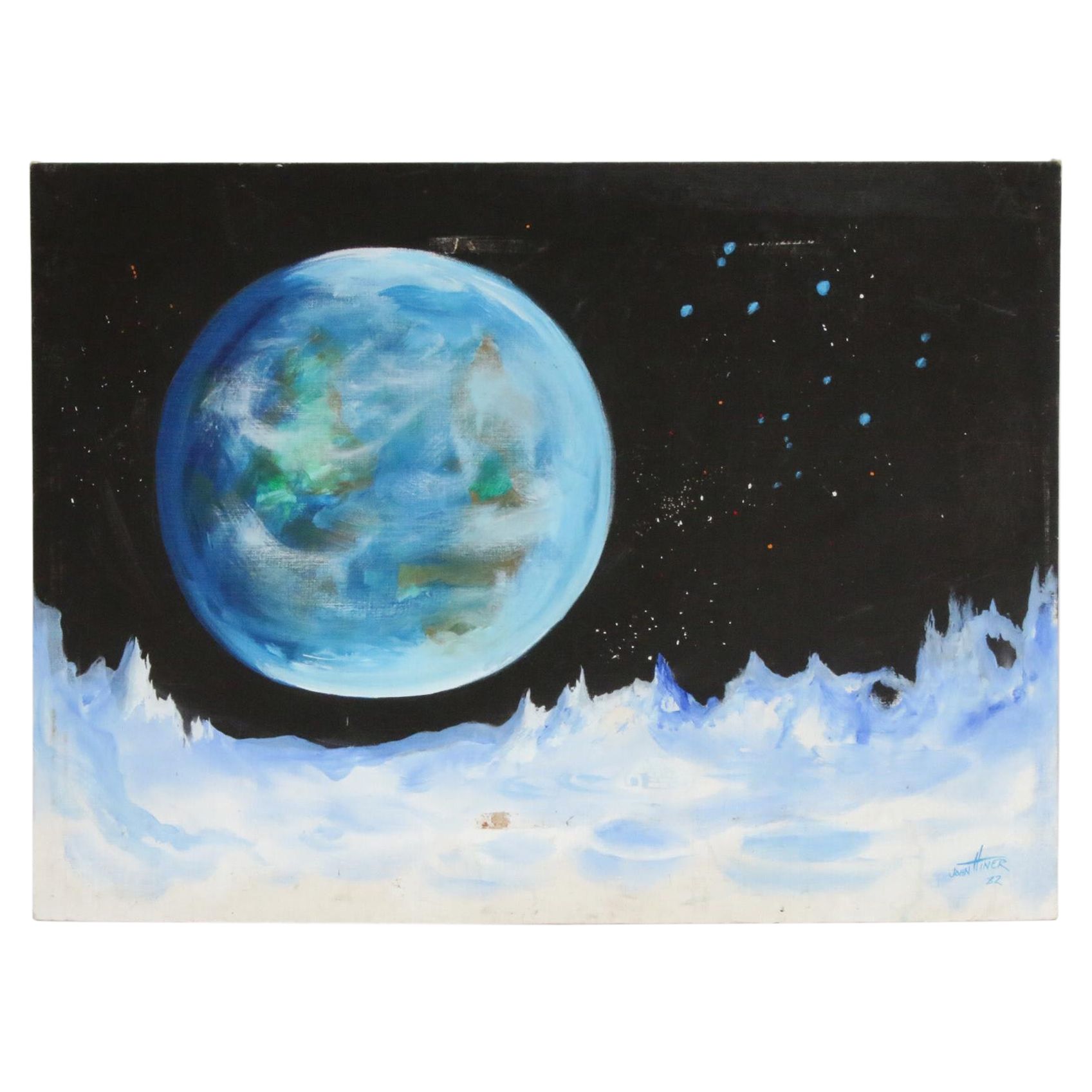 John Hiner Acrylic Painting "Igloo on the Moon," 1982