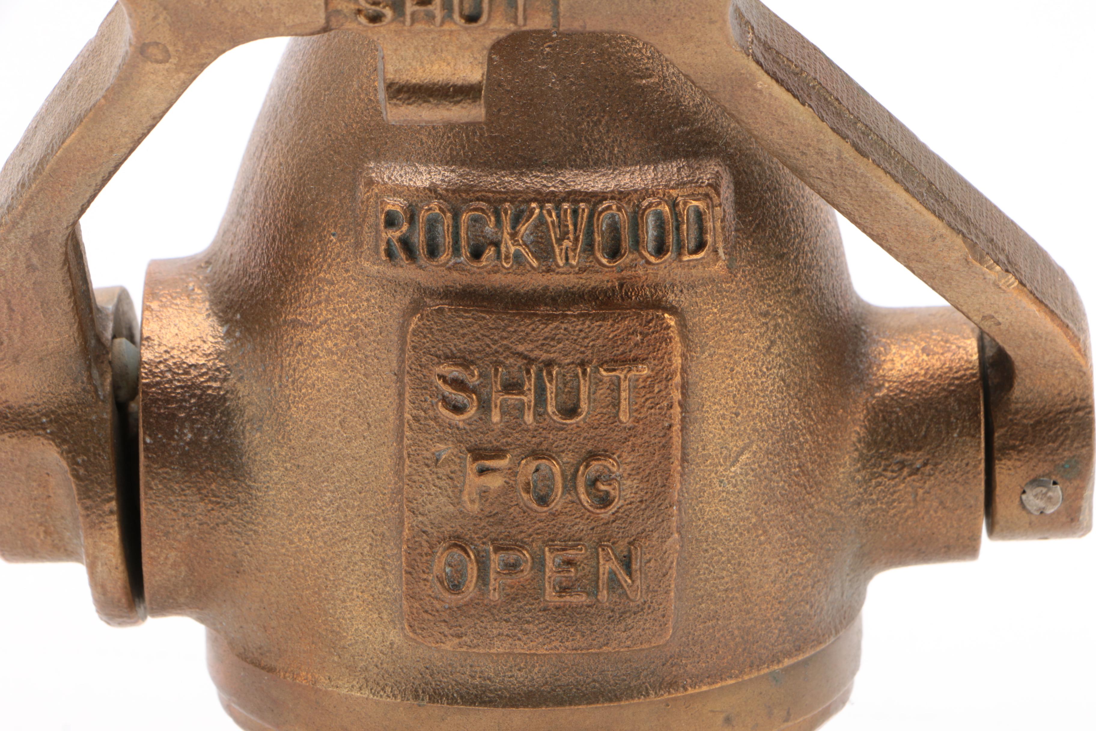 Rockwood Brass Waterfog Fire Hose Nozzle, Mid-Century