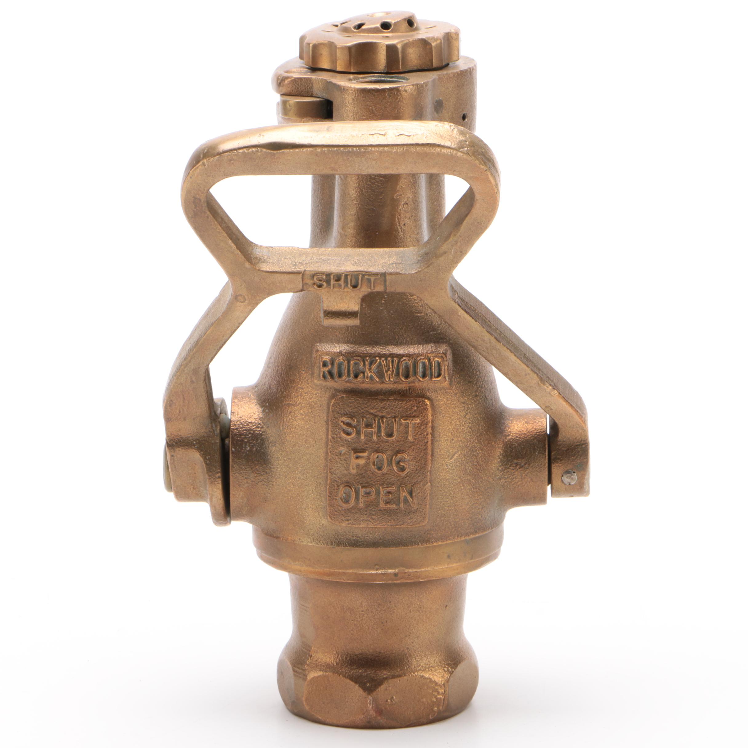 Rockwood Brass Waterfog Fire Hose Nozzle, Mid-Century