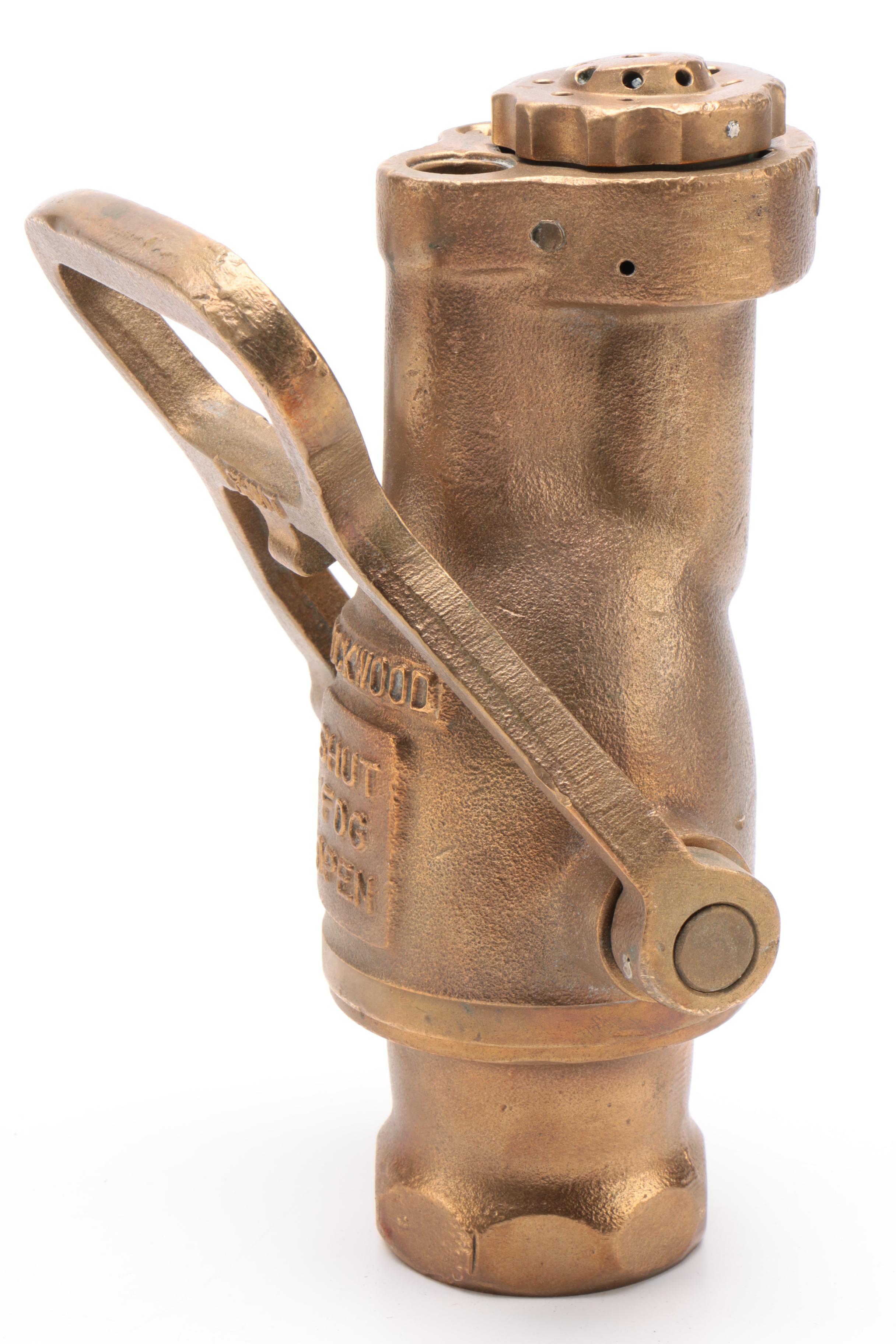 Rockwood Brass Waterfog Fire Hose Nozzle, Mid-Century