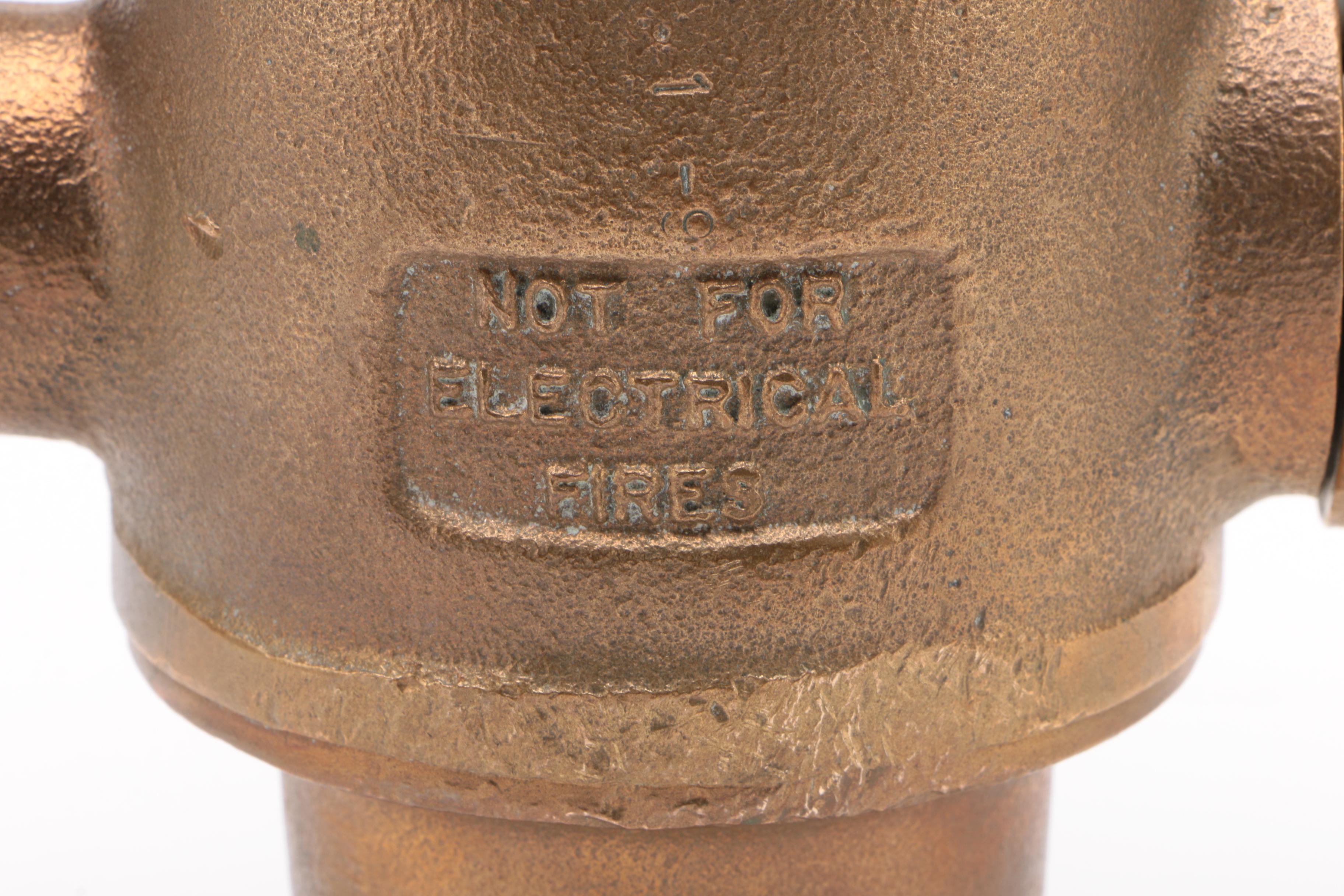 Rockwood Brass Waterfog Fire Hose Nozzle, Mid-Century