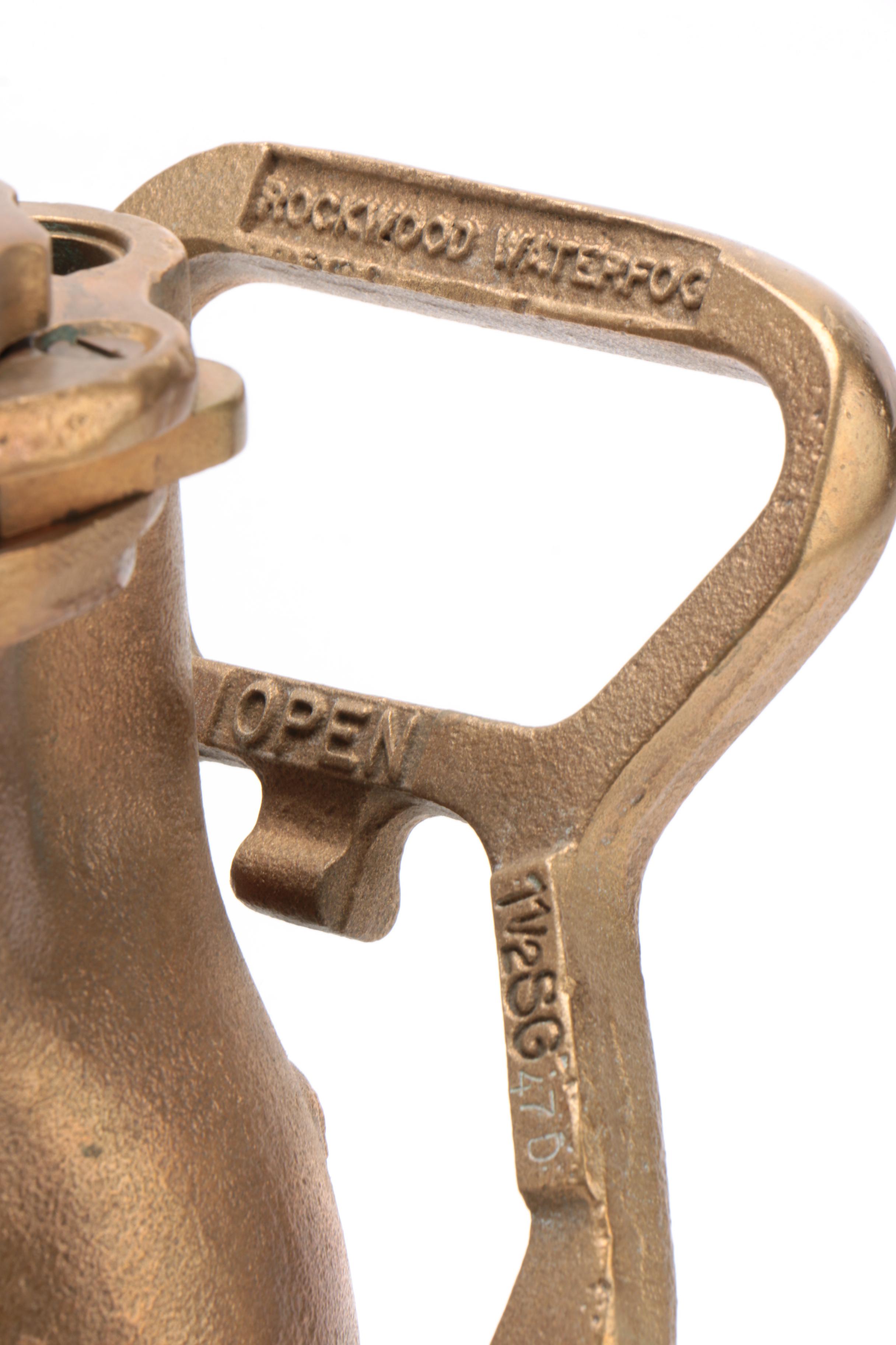 Rockwood Brass Waterfog Fire Hose Nozzle, Mid-Century