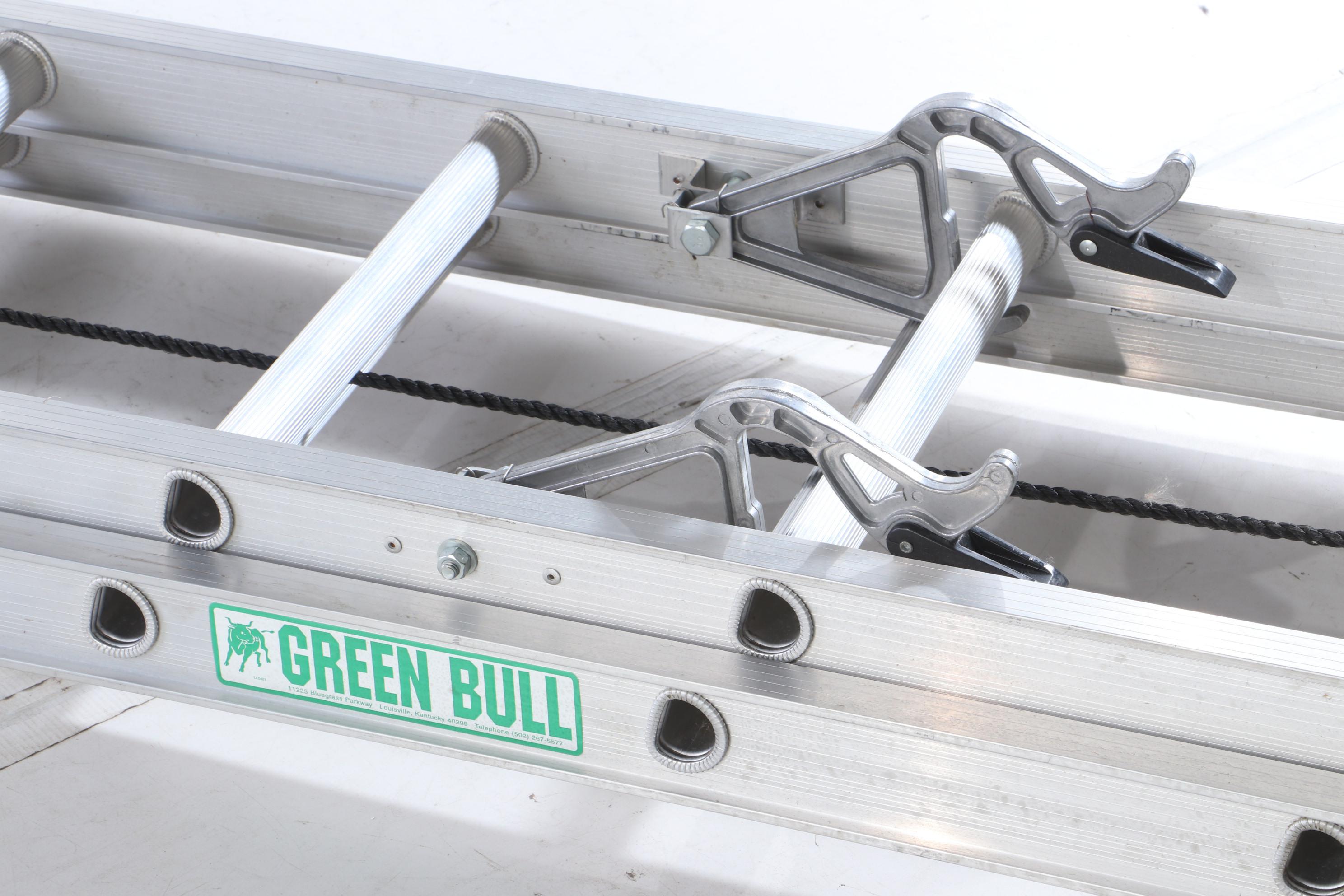 Green Bull 24ft. Aluminum Extension Ladder with Heavy Duty Pulley and Rope