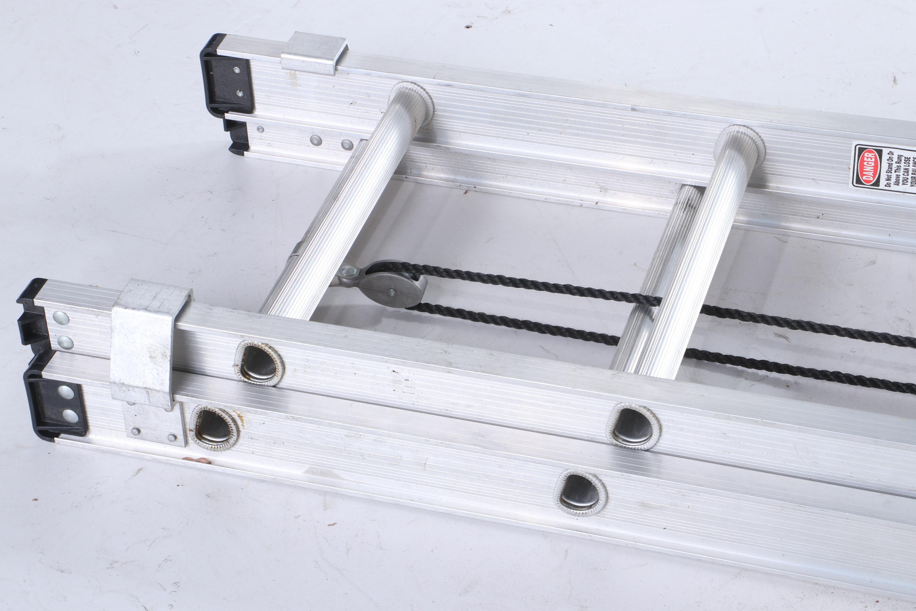 Green Bull 24ft. Aluminum Extension Ladder with Heavy Duty Pulley and Rope