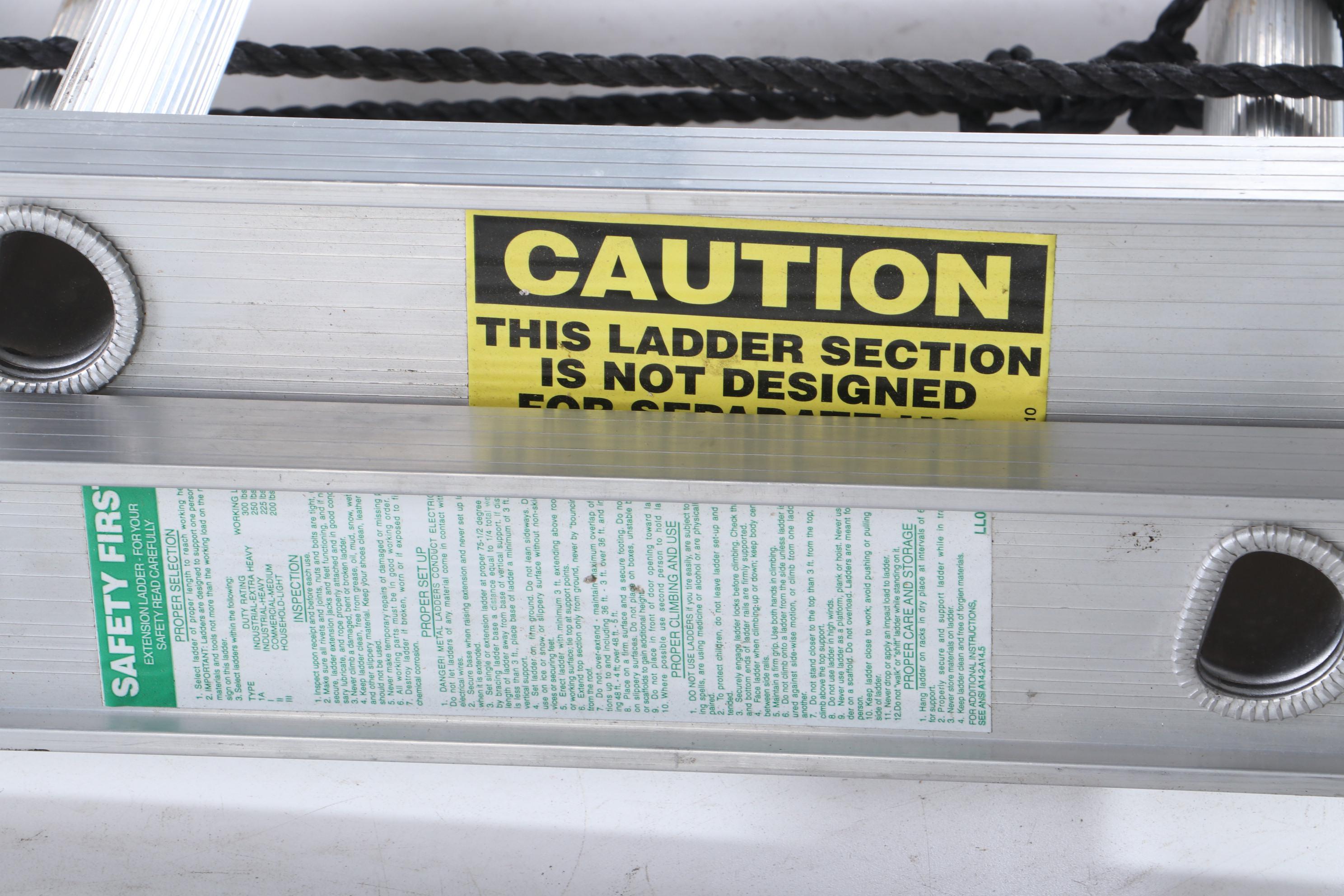 Green Bull 24ft. Aluminum Extension Ladder with Heavy Duty Pulley and Rope