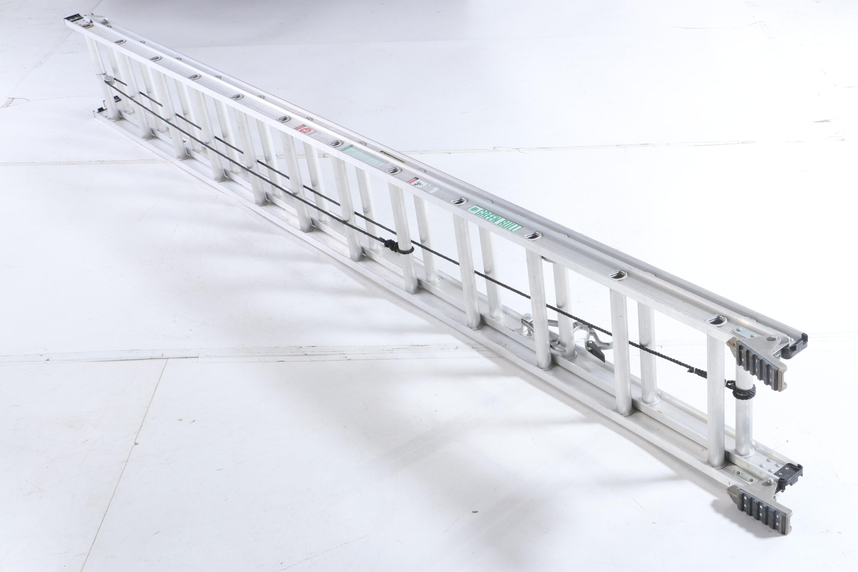 Green Bull 24ft. Aluminum Extension Ladder with Heavy Duty Pulley and Rope