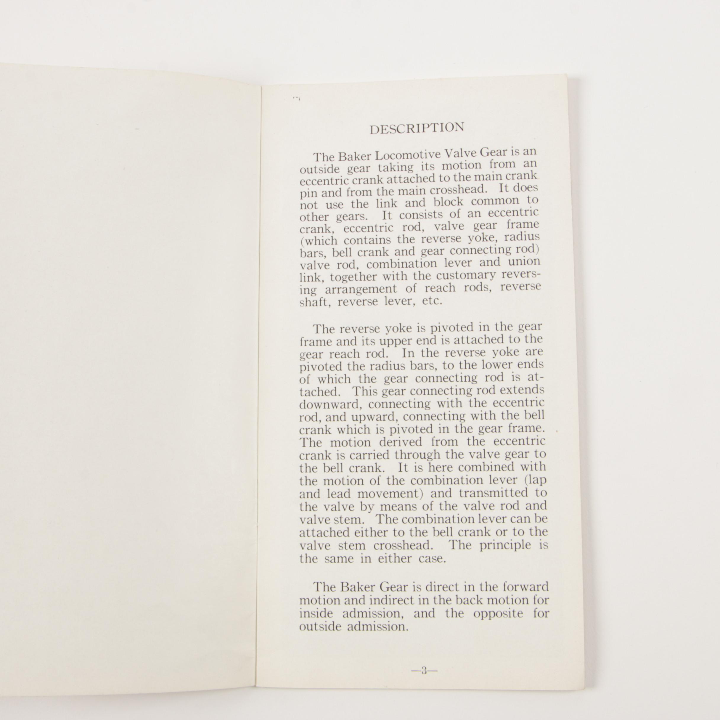 Baker Locomotive Valve Gear and Young Locomotive Valve Gear Pamphlets