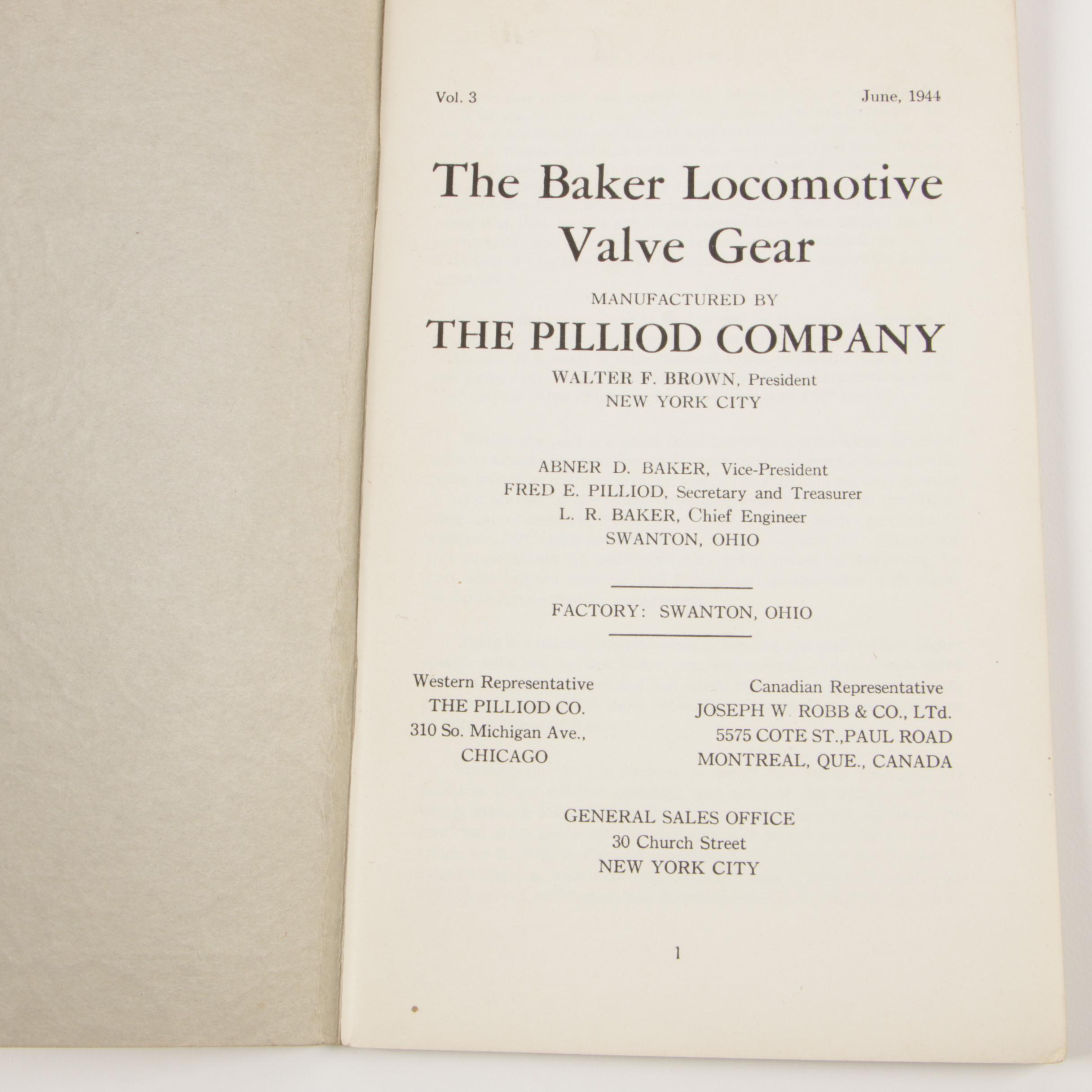 Baker Locomotive Valve Gear and Young Locomotive Valve Gear Pamphlets