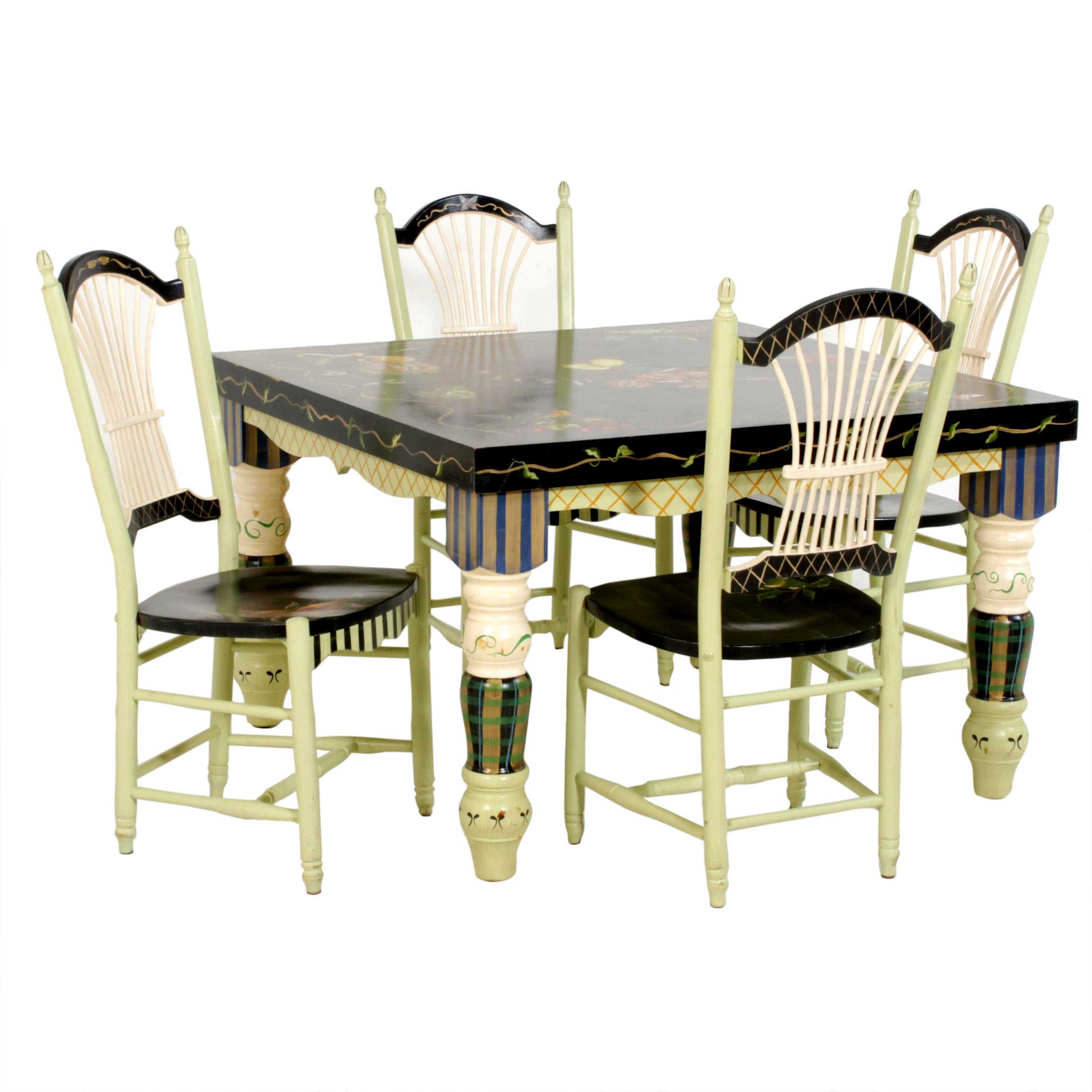 Tracy Porter Stonehouse Farm Goods Hand-Painted "Fruits" Dining Set, 20th C.