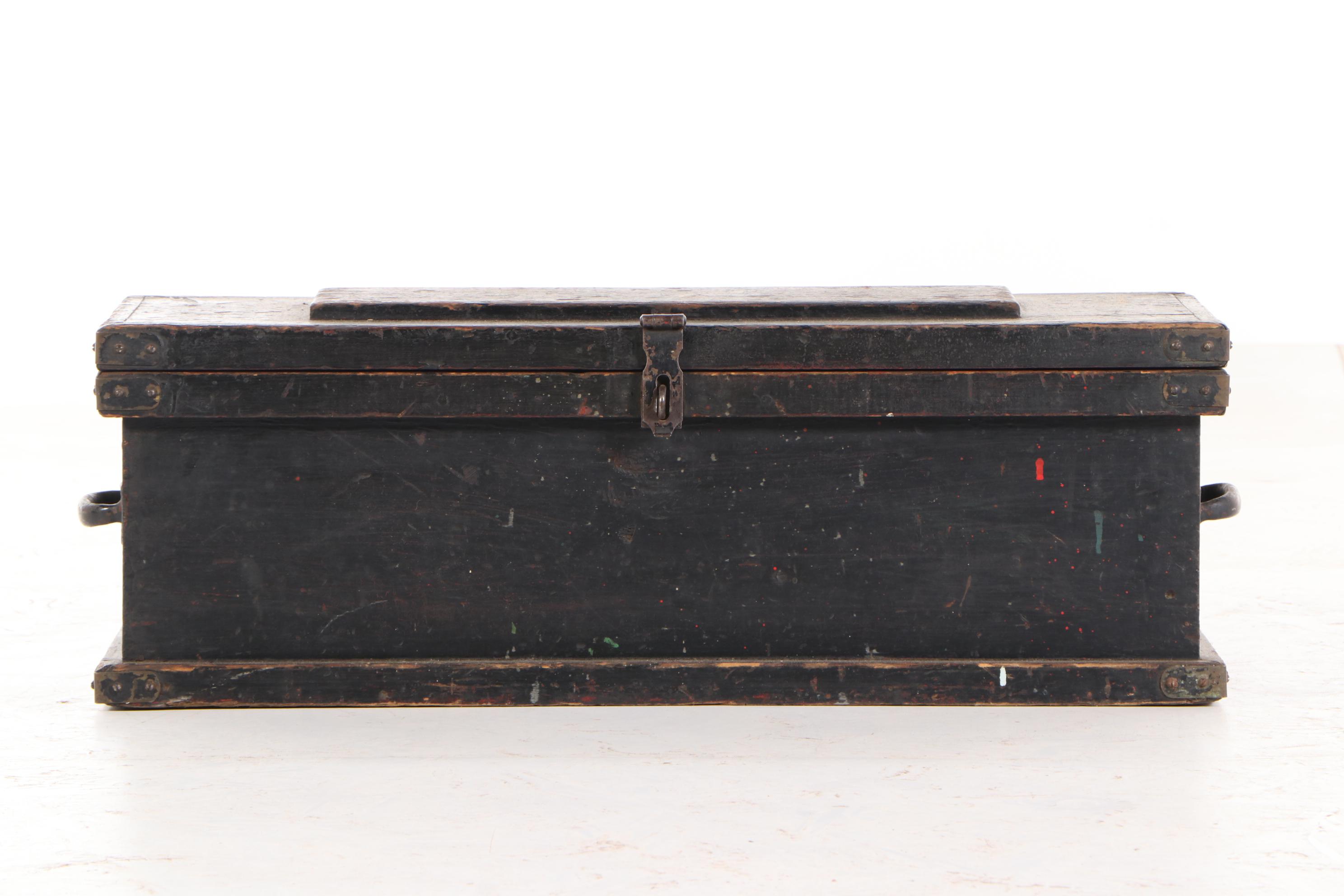 Antique Wooden Tool Chest, Late 19th/Early 20th Century
