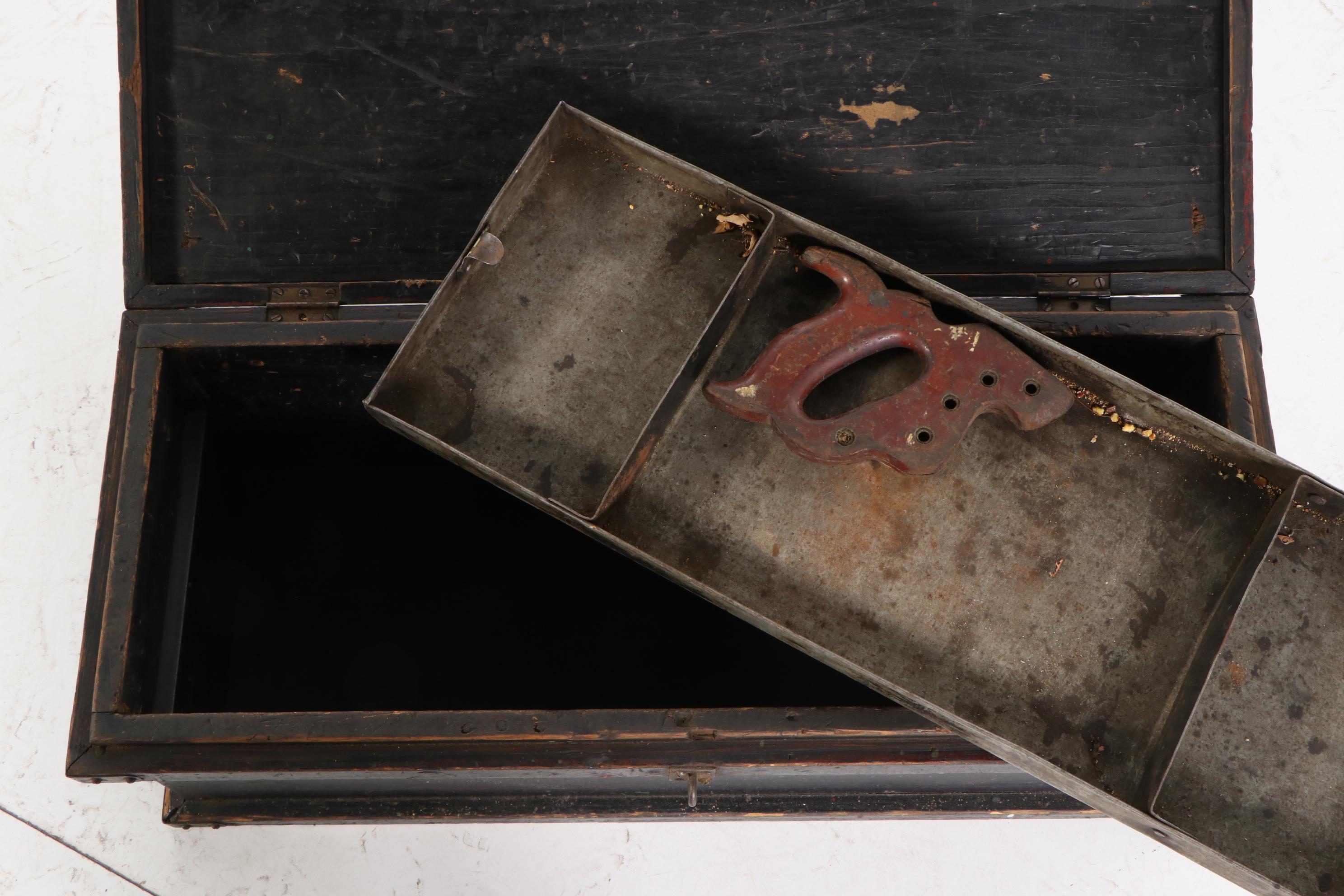 Antique Wooden Tool Chest, Late 19th/Early 20th Century