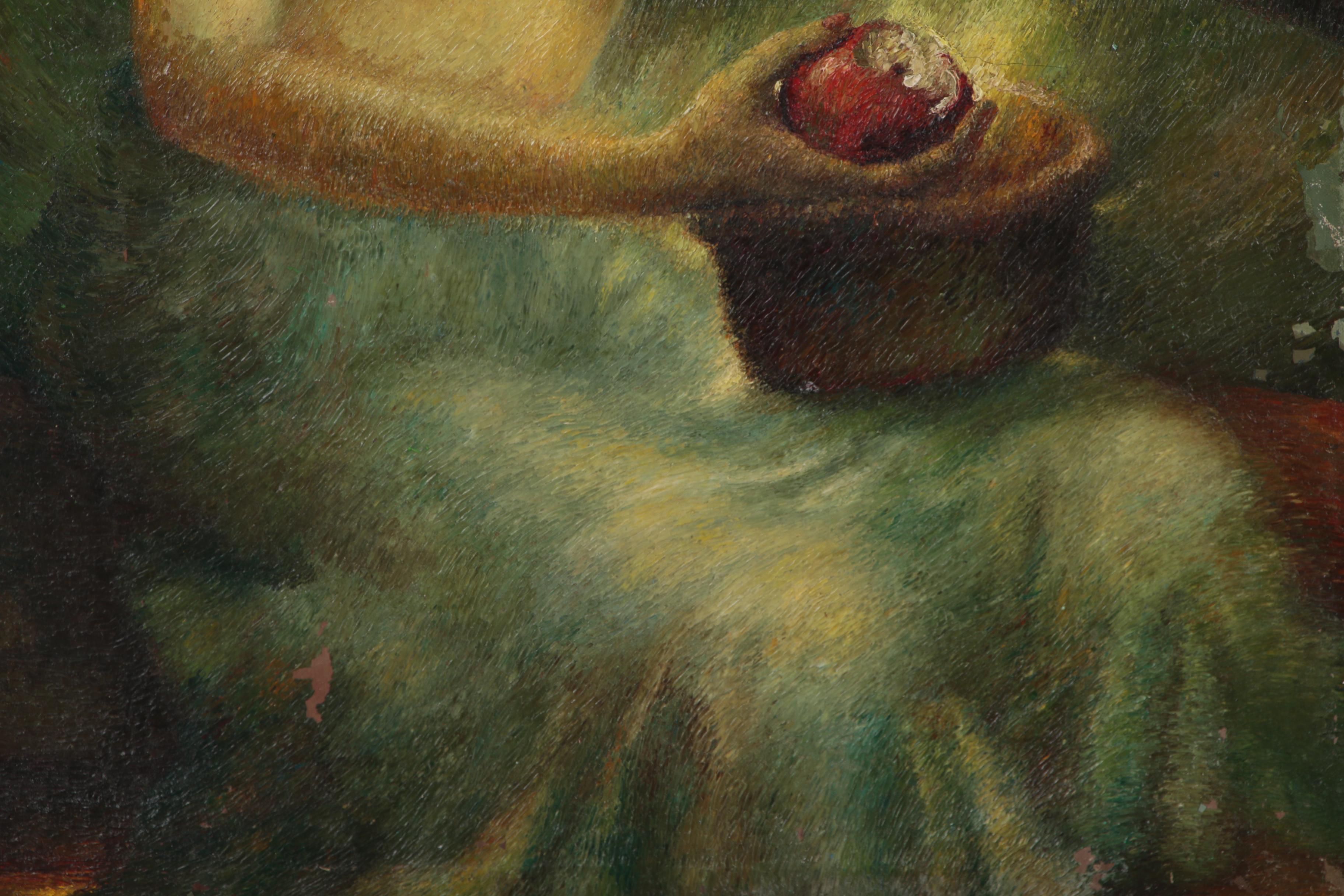 Anna E. Meltzer Oil Portrait of Female Nude, 1949